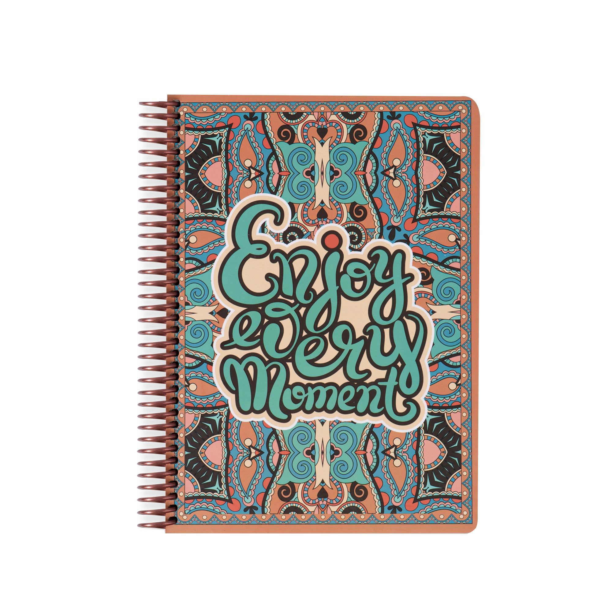 Kareli Sert Kapak Spiralli Wallart Defter Enjoy Very Moment 17x24