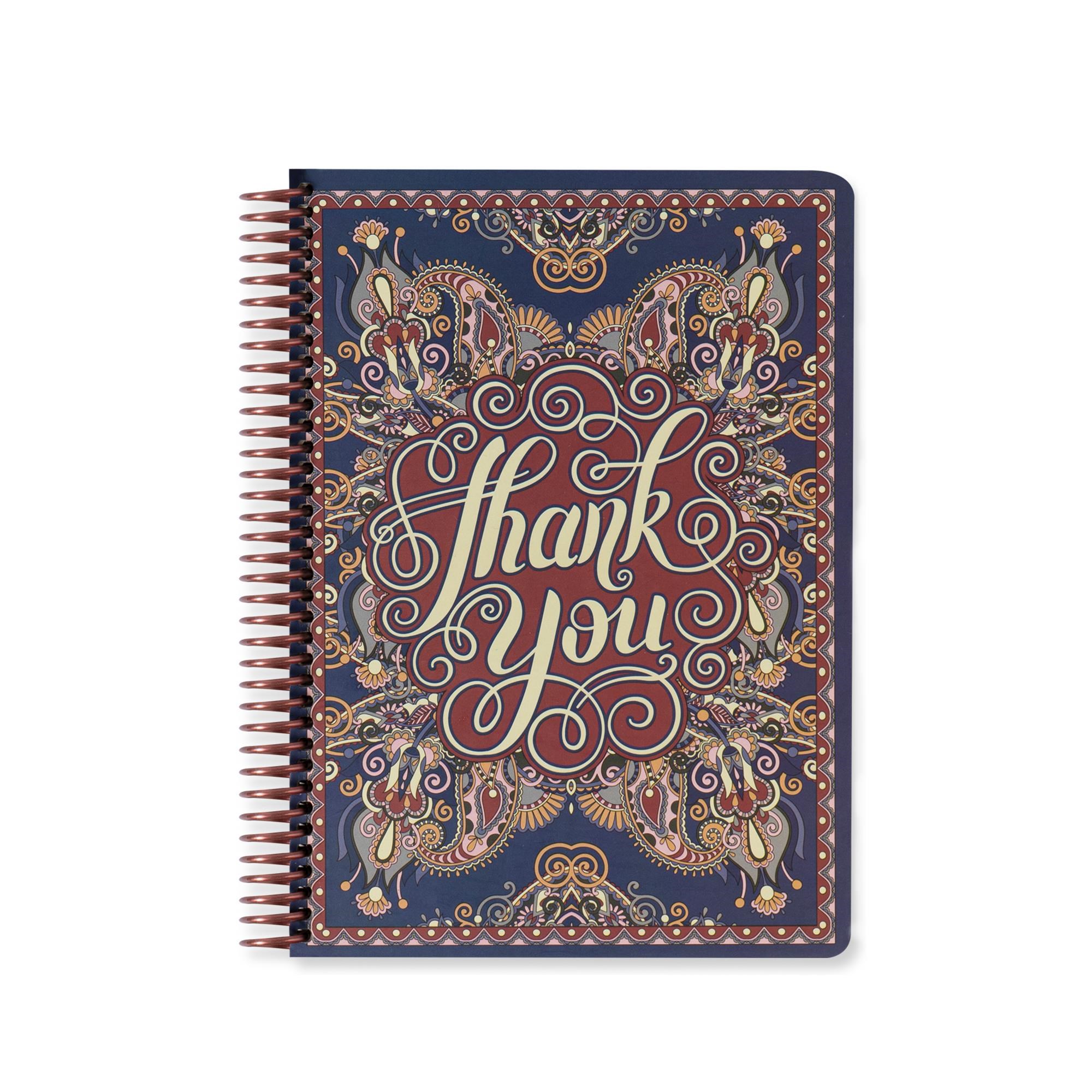 Kareli Sert Kapak Spiralli Wallart Defter Thank You 17x24