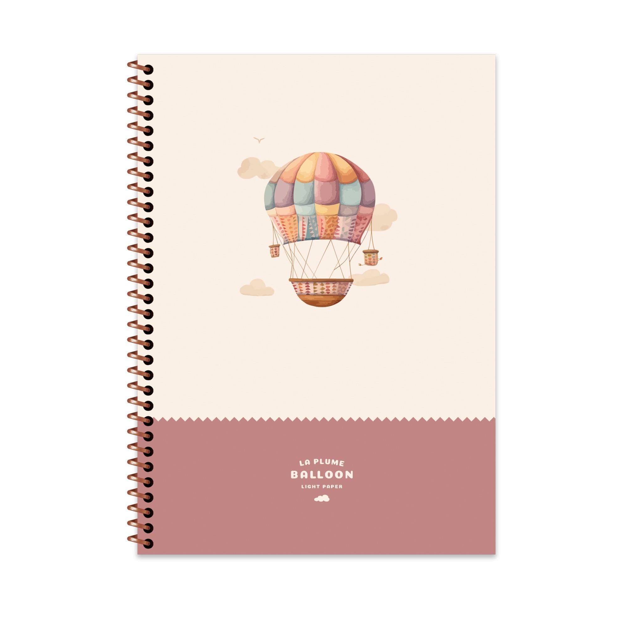 Kareli Spiralli Sert Kapak Defter La Plume Balloon Mor 20x28