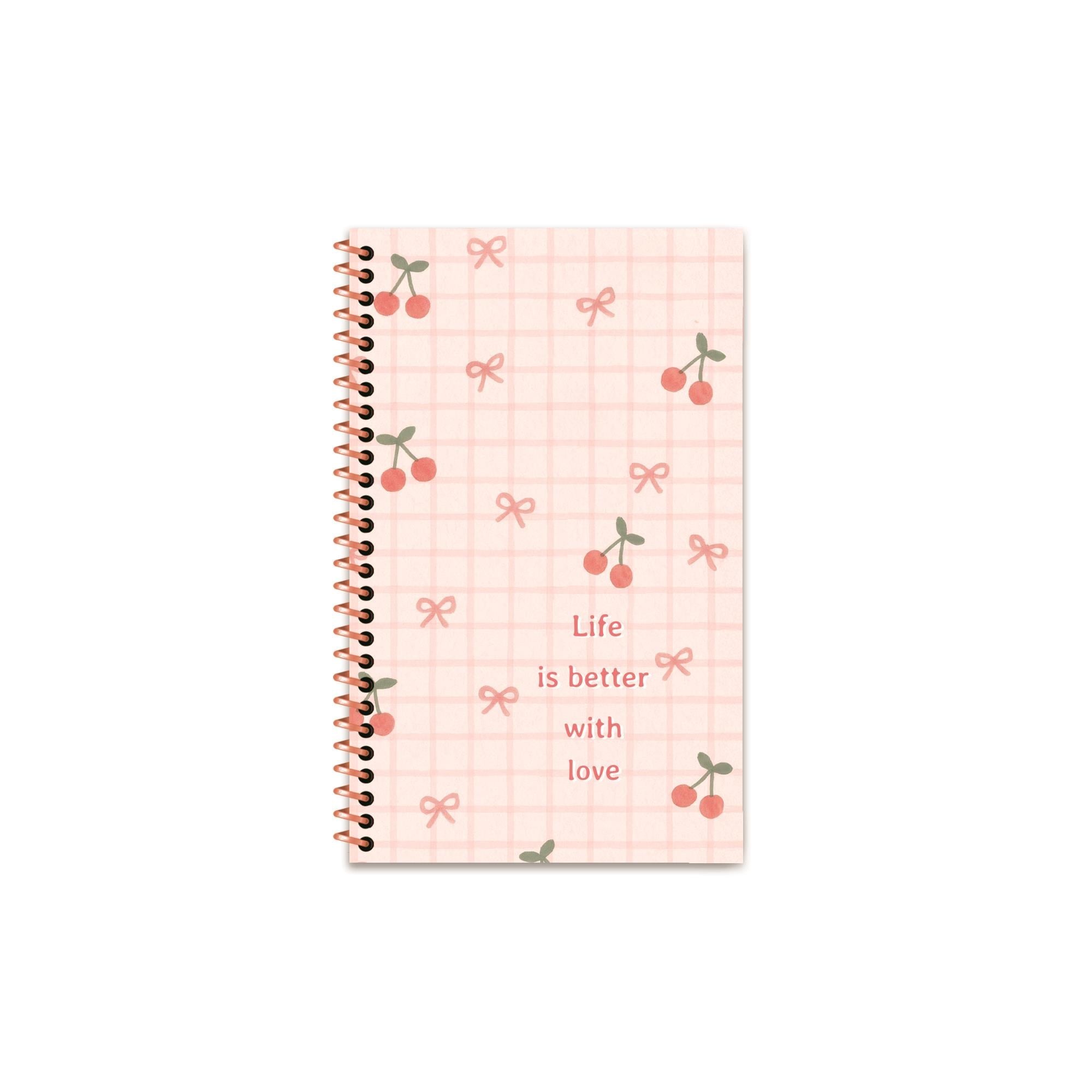 Keskin 13*21 Kareli Pastel Motto Sert Kapak Defter - Cherry