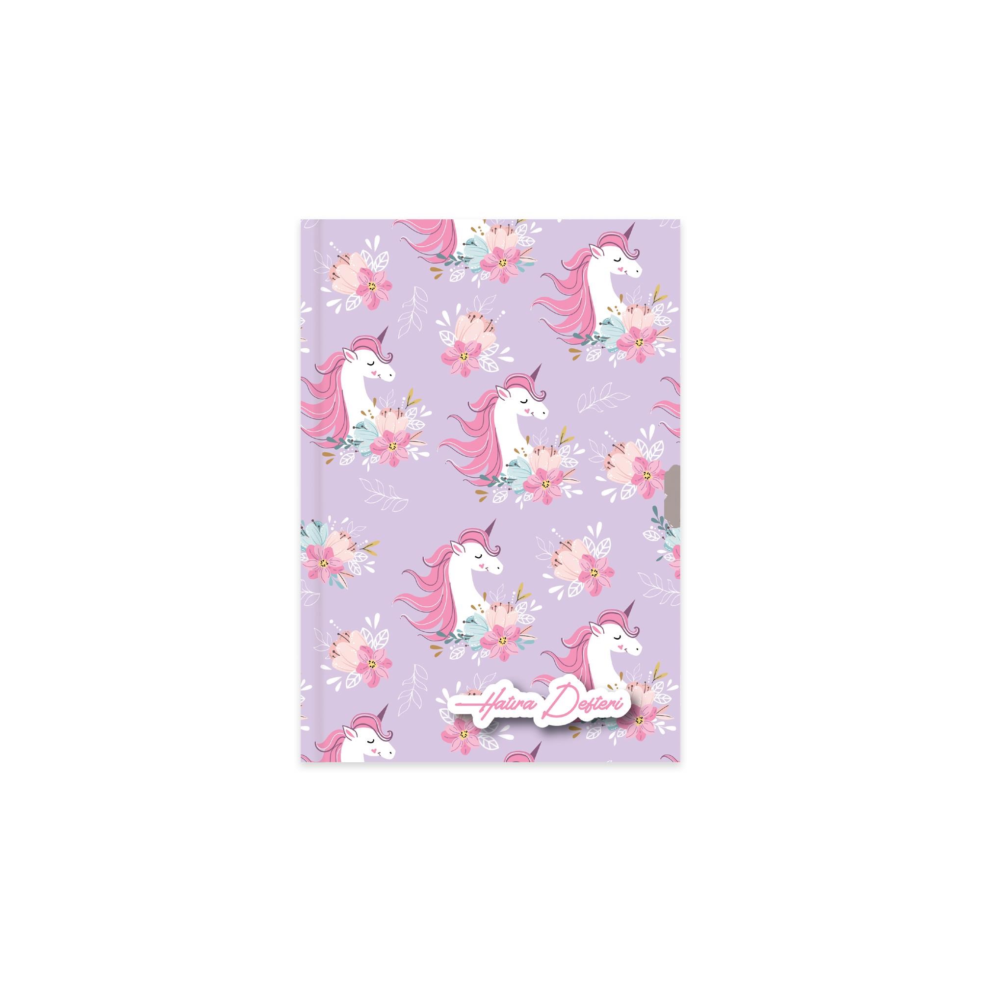 Keskin 14x20 96 Yp. Neşeli Günler Slim Kilitli Hatıra Defteri - Unicorn