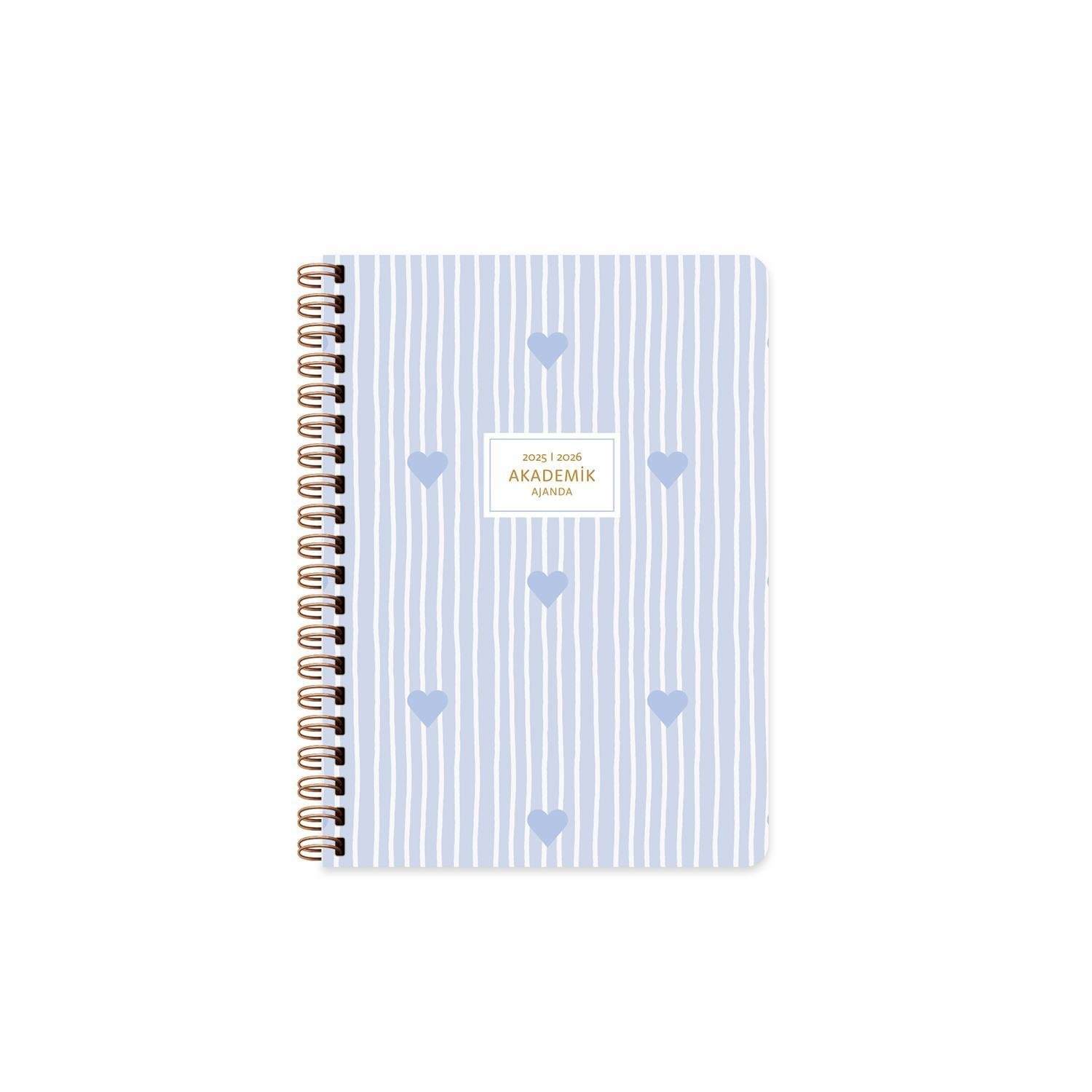 Keskin 16*23 Spiralli Akademik Ajanda - Mavi Kalp