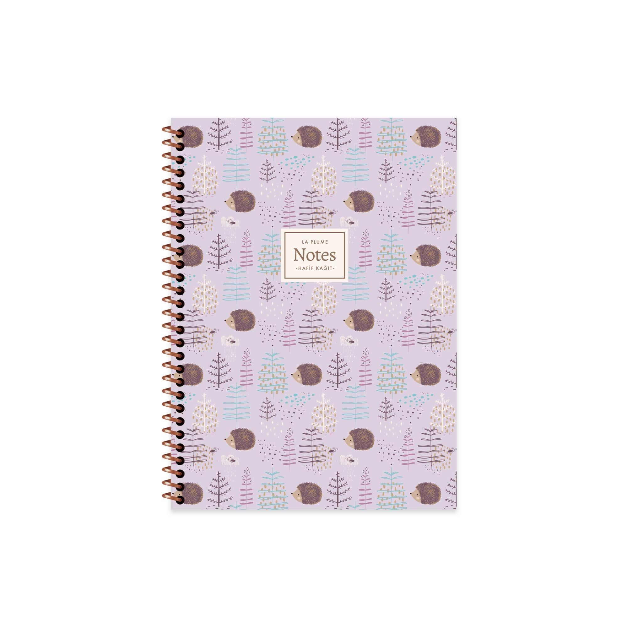 Keskin 16,5 x 22,5 Çizgili PP Kapak La Plume Forest Defter - Kirpi