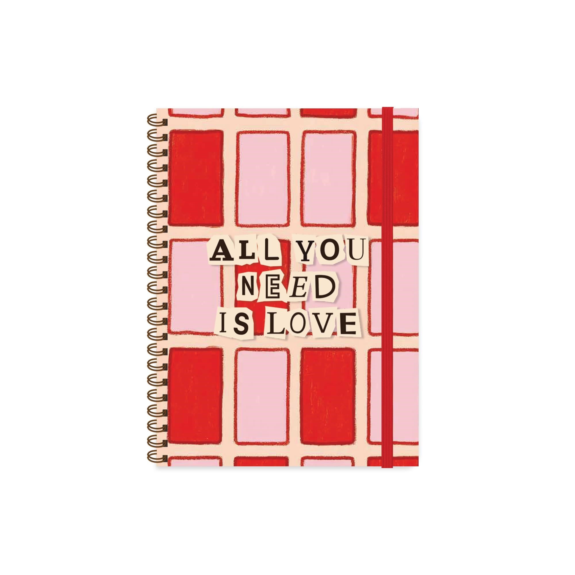 Keskin 16,5 x 22,5 Kareli Spiralli Vibes Defter - Love