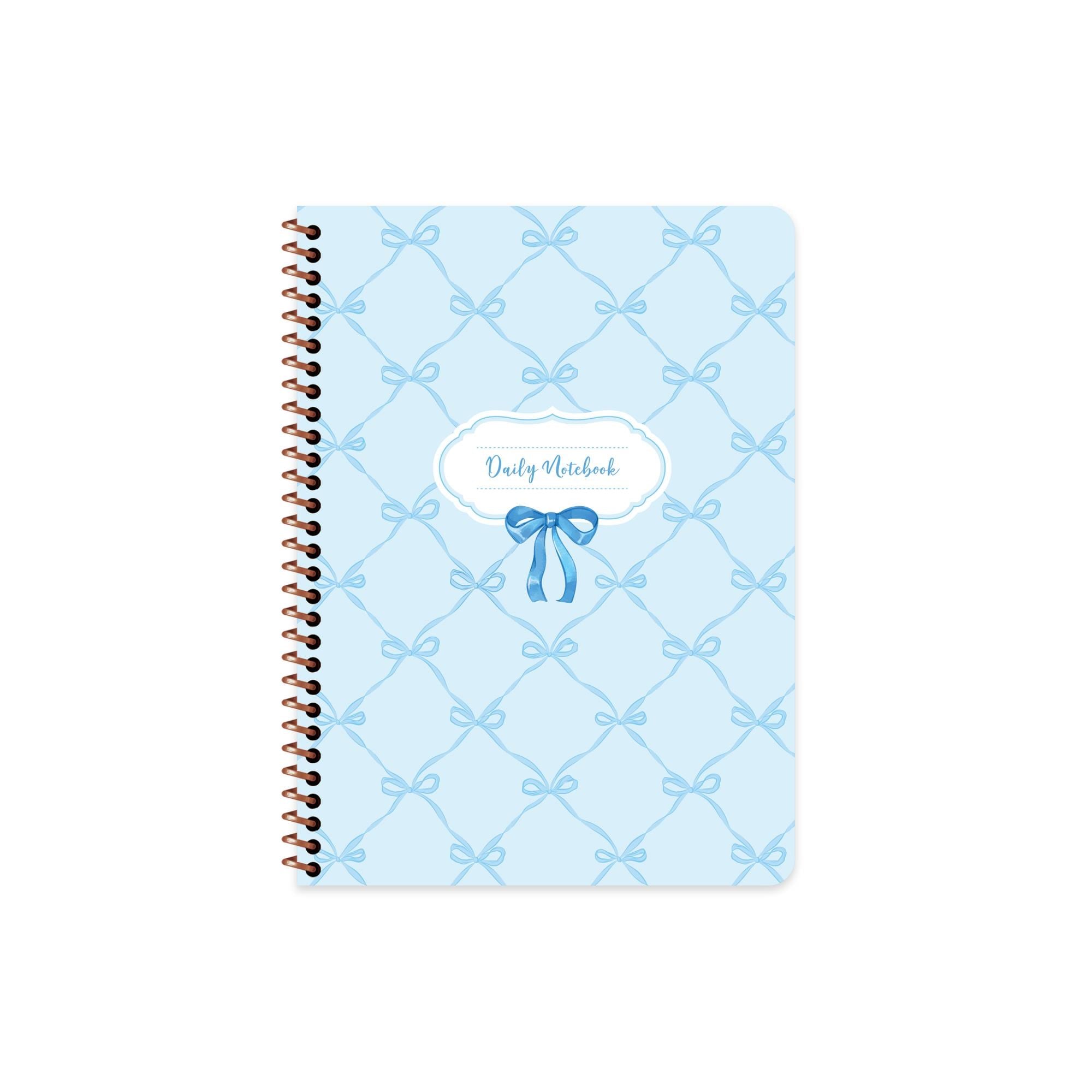 Keskin 16,5*22,5 Kurdele Çizgisiz Spiralli Sert Kapak Defter- Mavi Kurdele