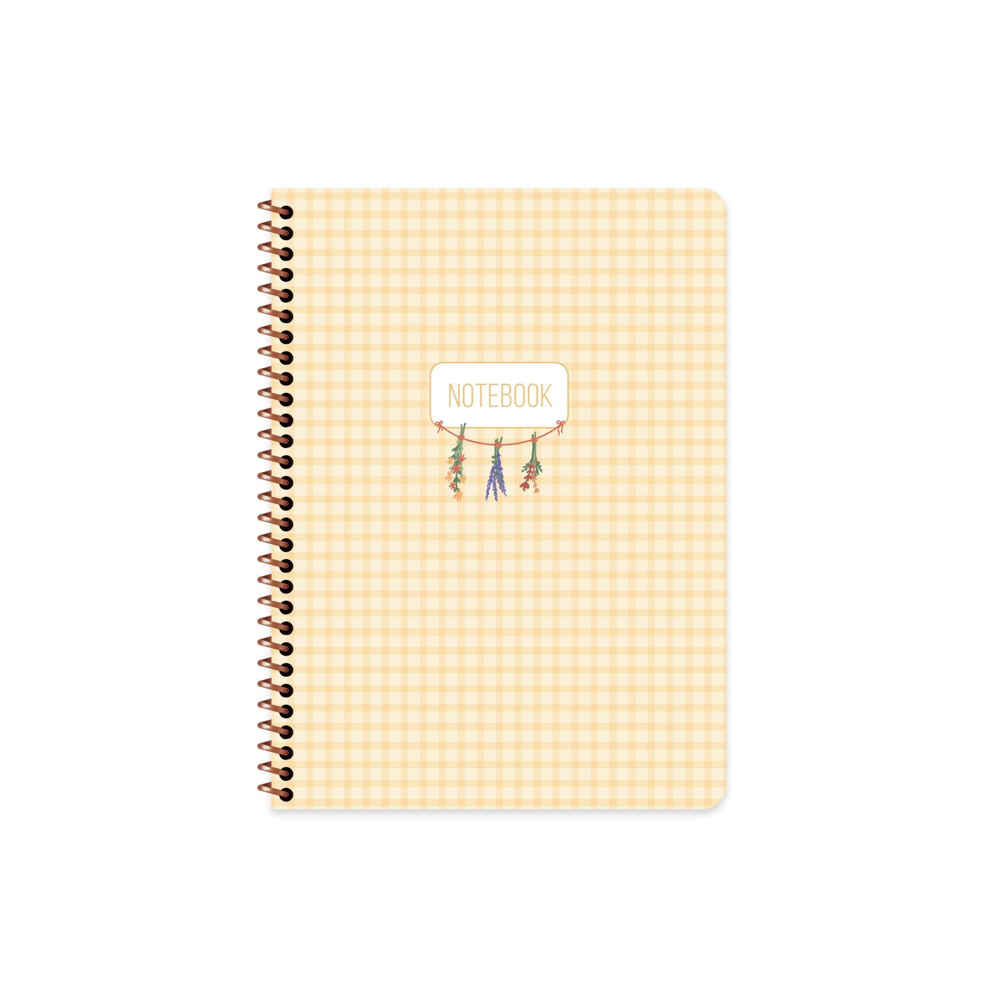 Keskin 16,5*22,5 Pötikare Kareli Spiralli Sert Kapak Defter- Sarı