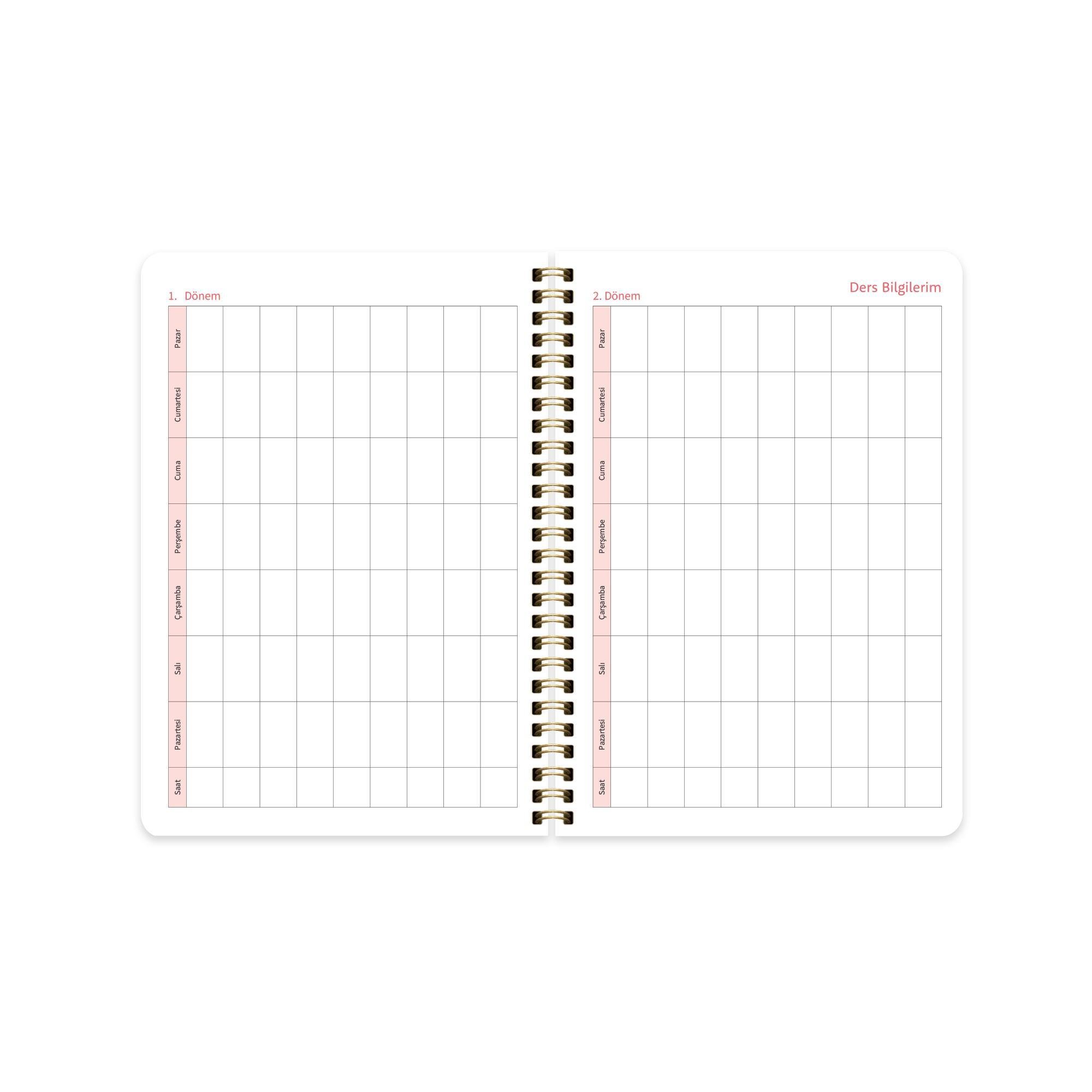 Keskin 17*24 Spiralli Akademik Ajanda - Fiyonk