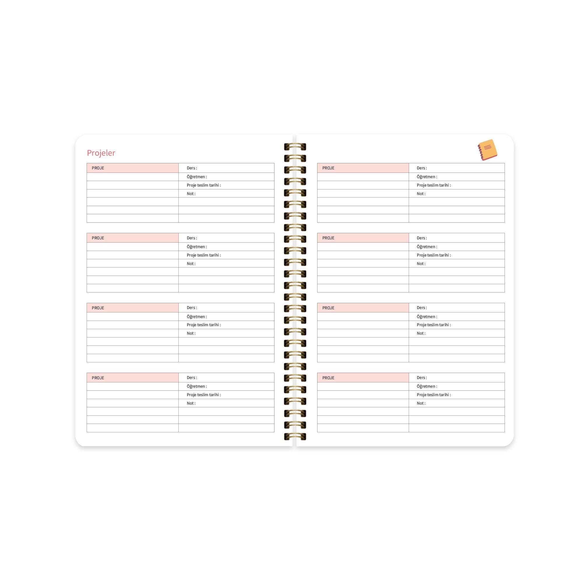 Keskin 17*24 Spiralli Akademik Ajanda - Mocha