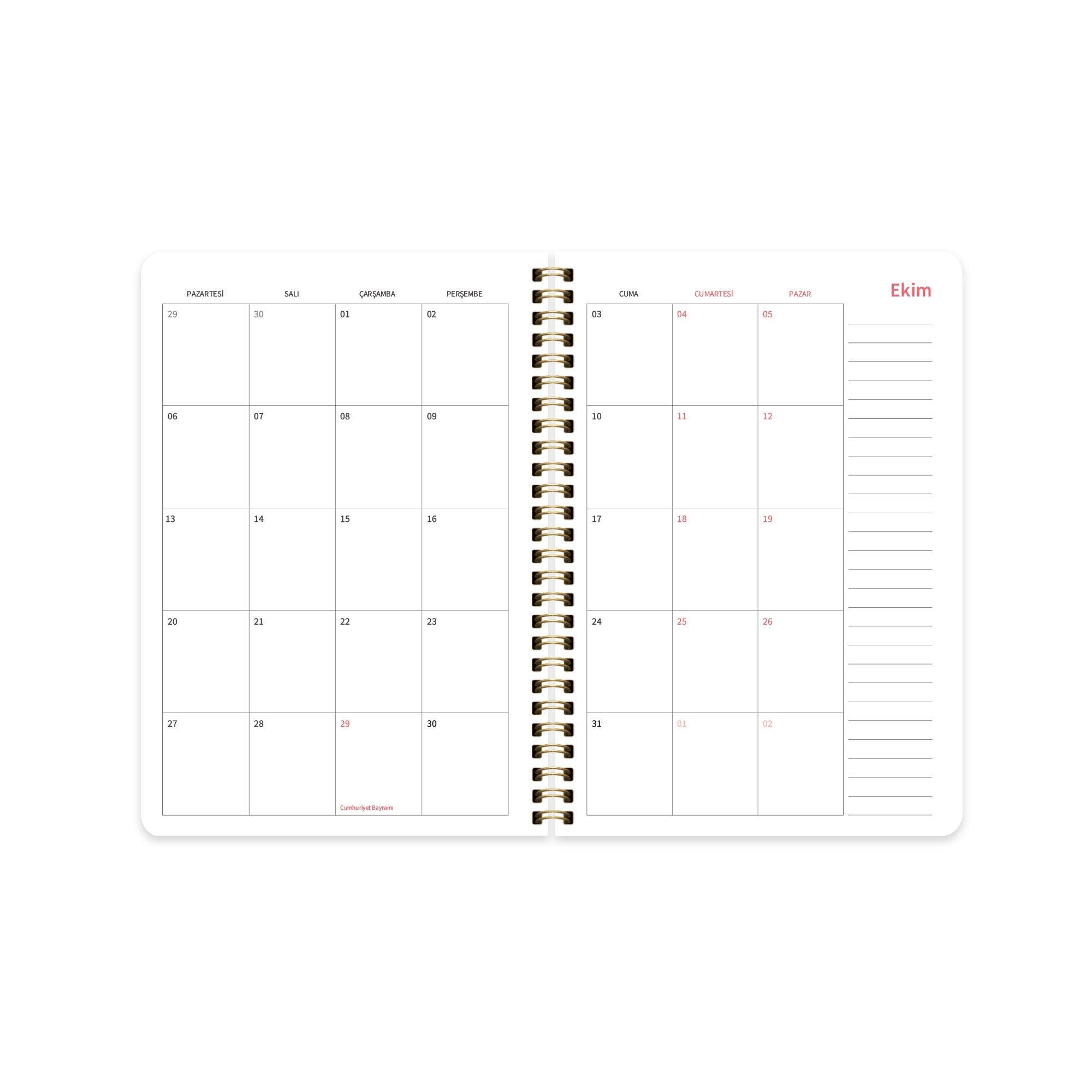 Keskin 17*24 Spiralli Akademik Ajanda - Mocha