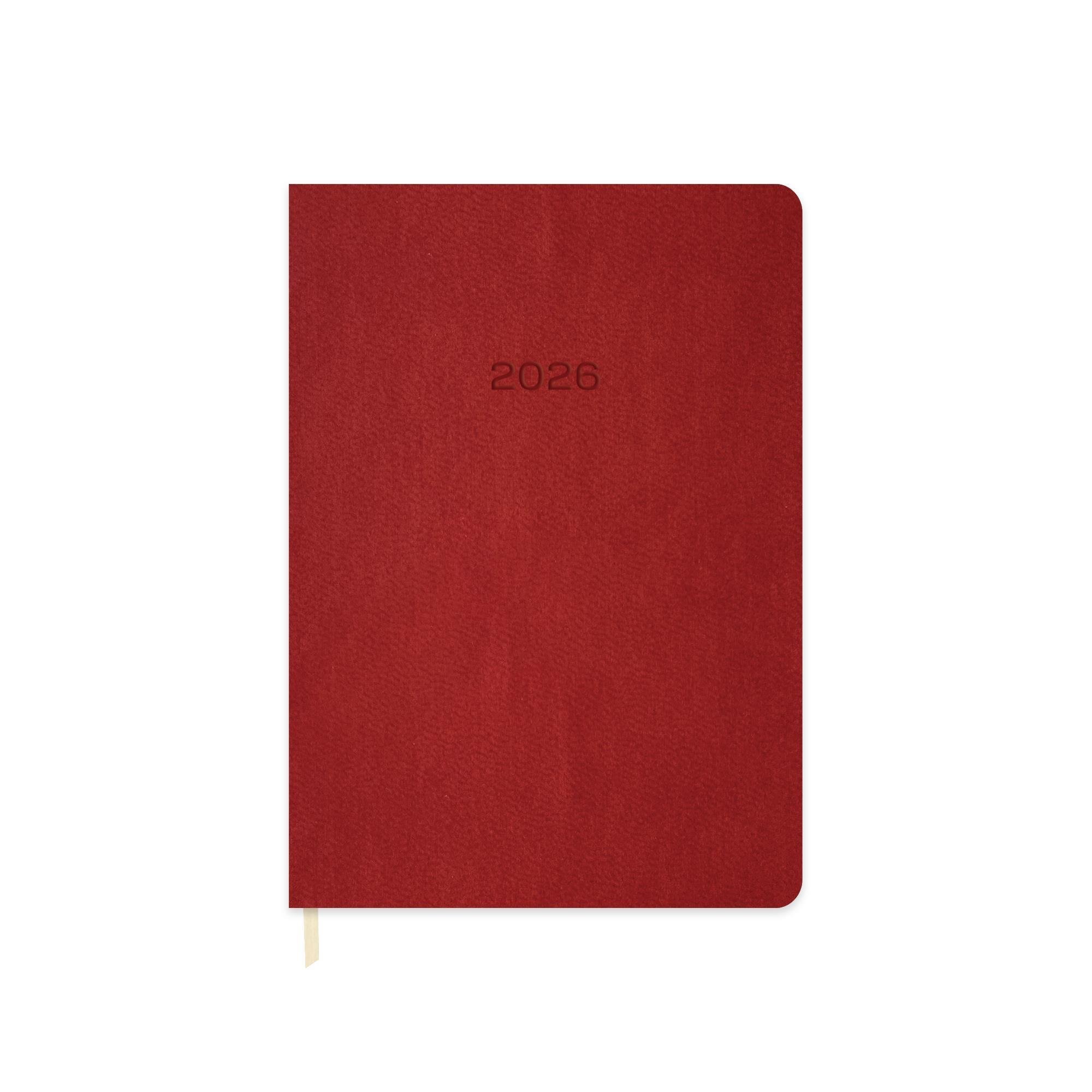 Keskin 2026-16*24 Günlük Termo Deri Ajanda-Kırmızı