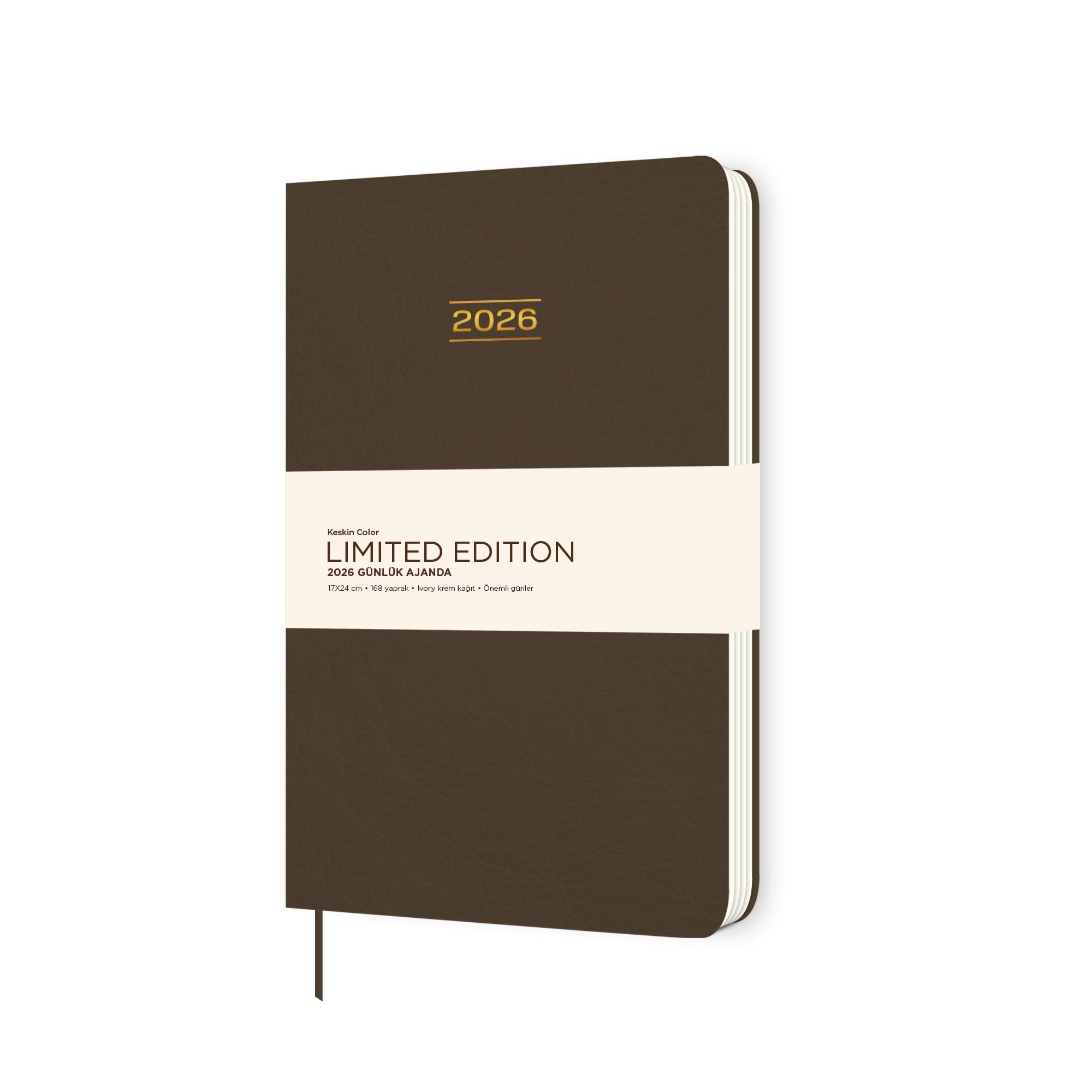 Keskin 2026-17*24 Ciltli Limited Edition Günlük Ajanda - Kahverengi
