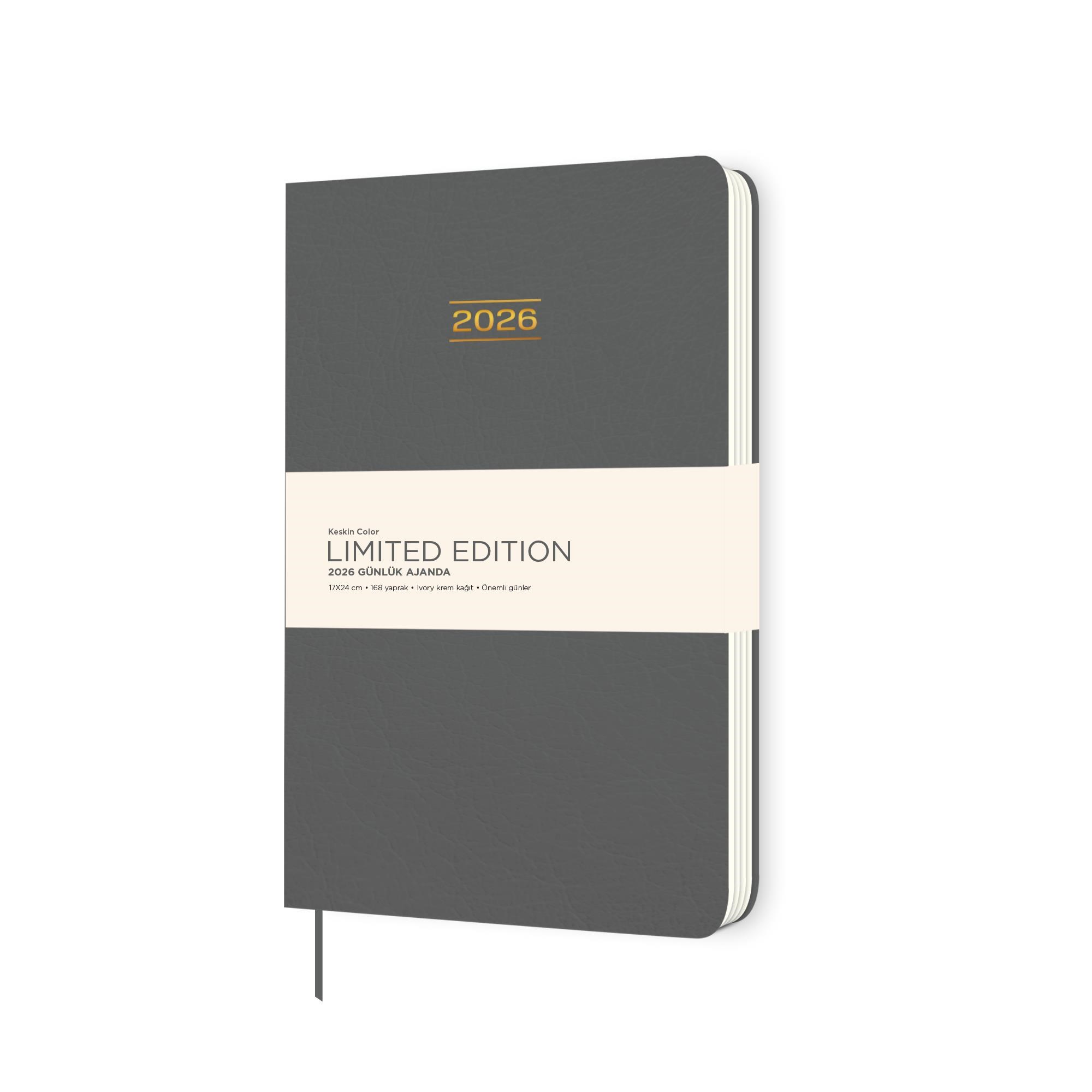 Keskin 2026-17*24 Ciltli Limited Edition Günlük Ajanda - Gri