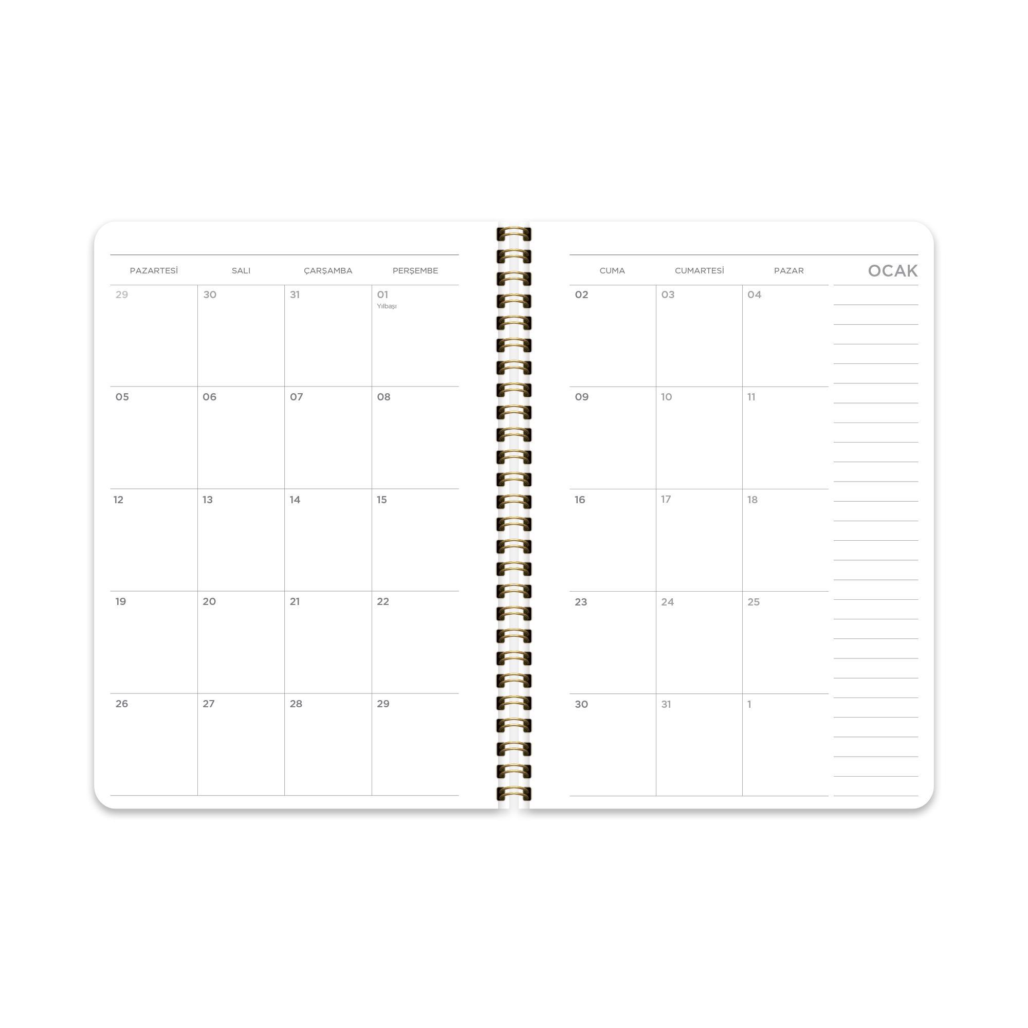 Keskin 2026-A5 Spr.Sert Kp.Haftalık Ajanda - Astro