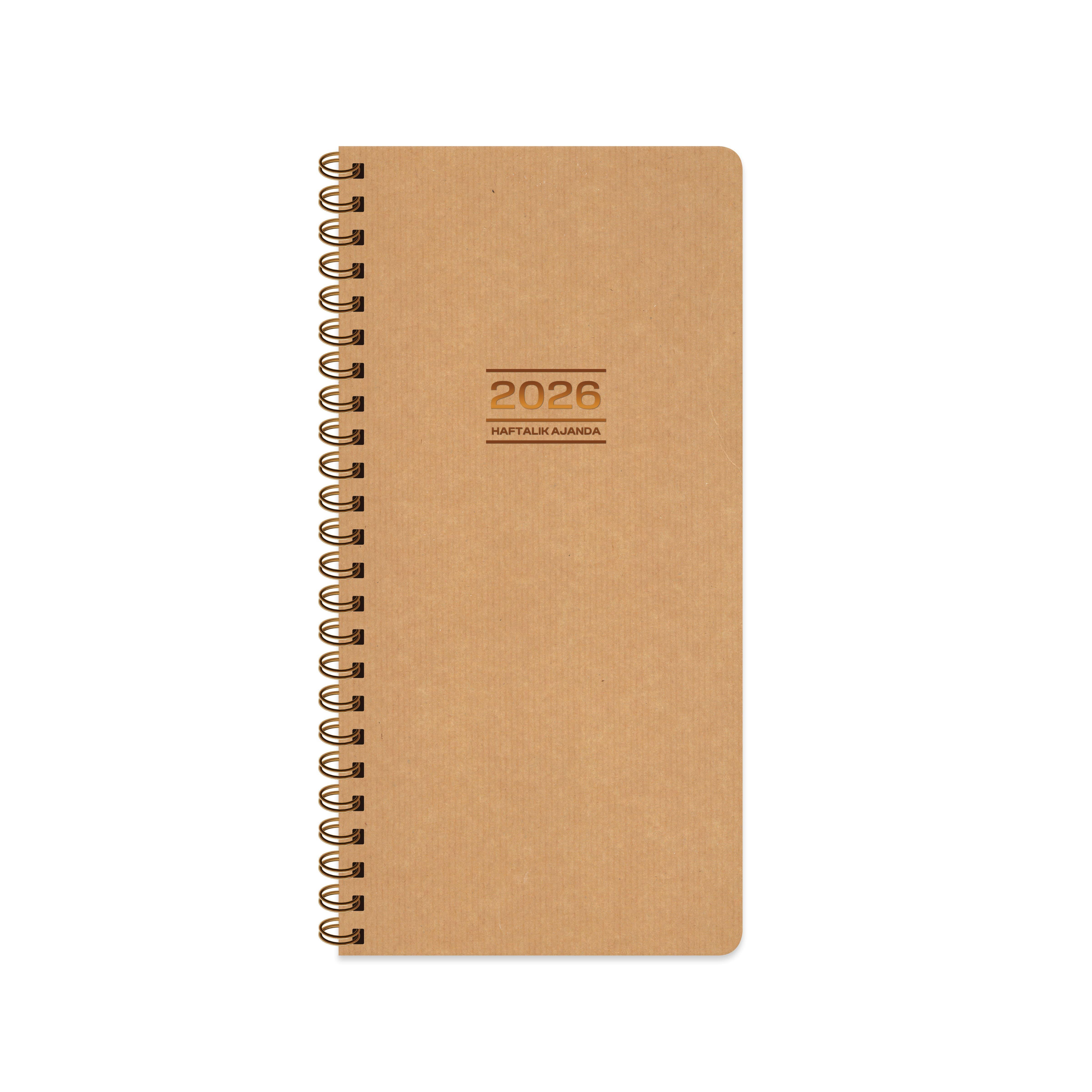 Keskin-2026 AJ-73 8*16 Haftalık 12 Aylık Spr. Kraft Cep Ajandası 