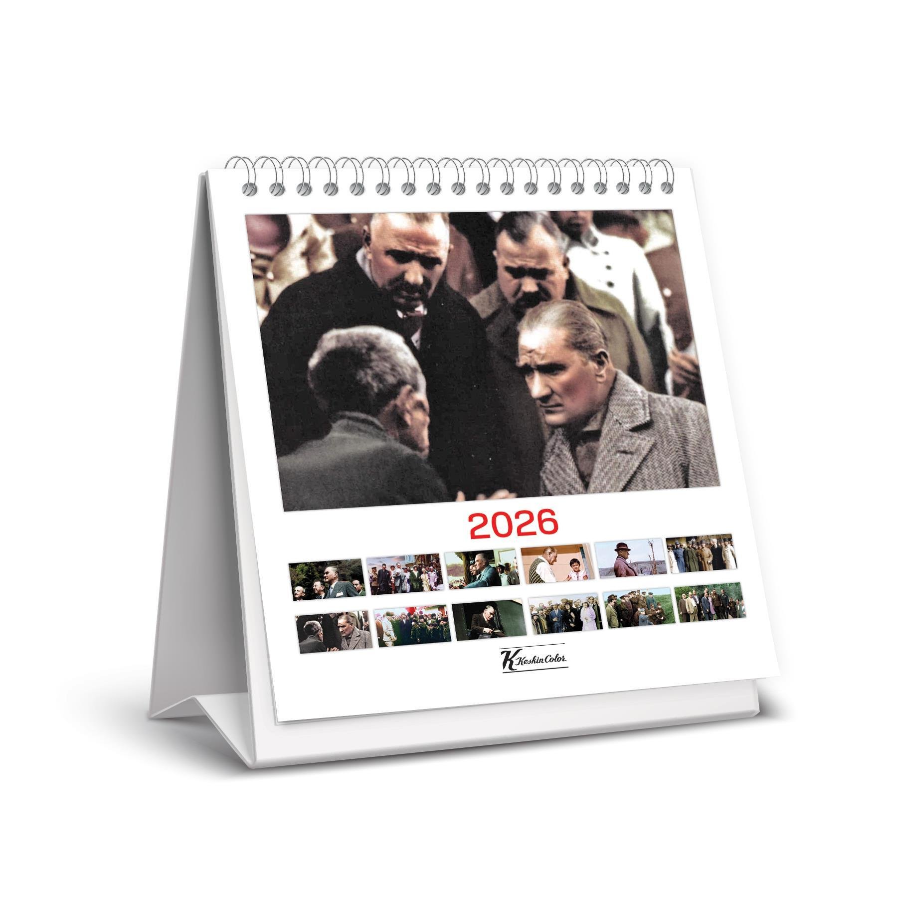 Keskin 2026 Atatürk Kare Masa Takvimi ve Ajanda Seti - 1