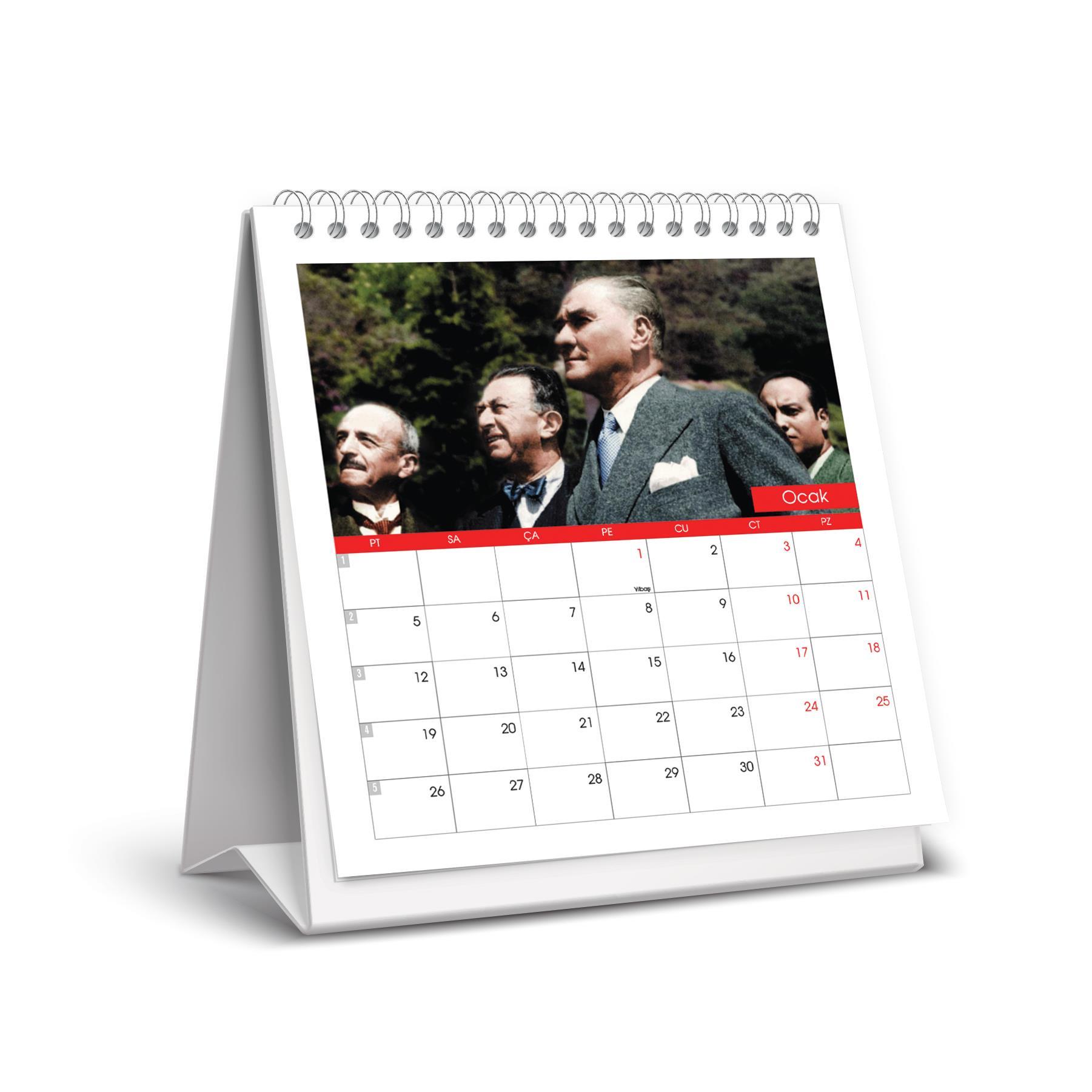 Keskin 2026-Kare Masa Takvimi - Atatürk