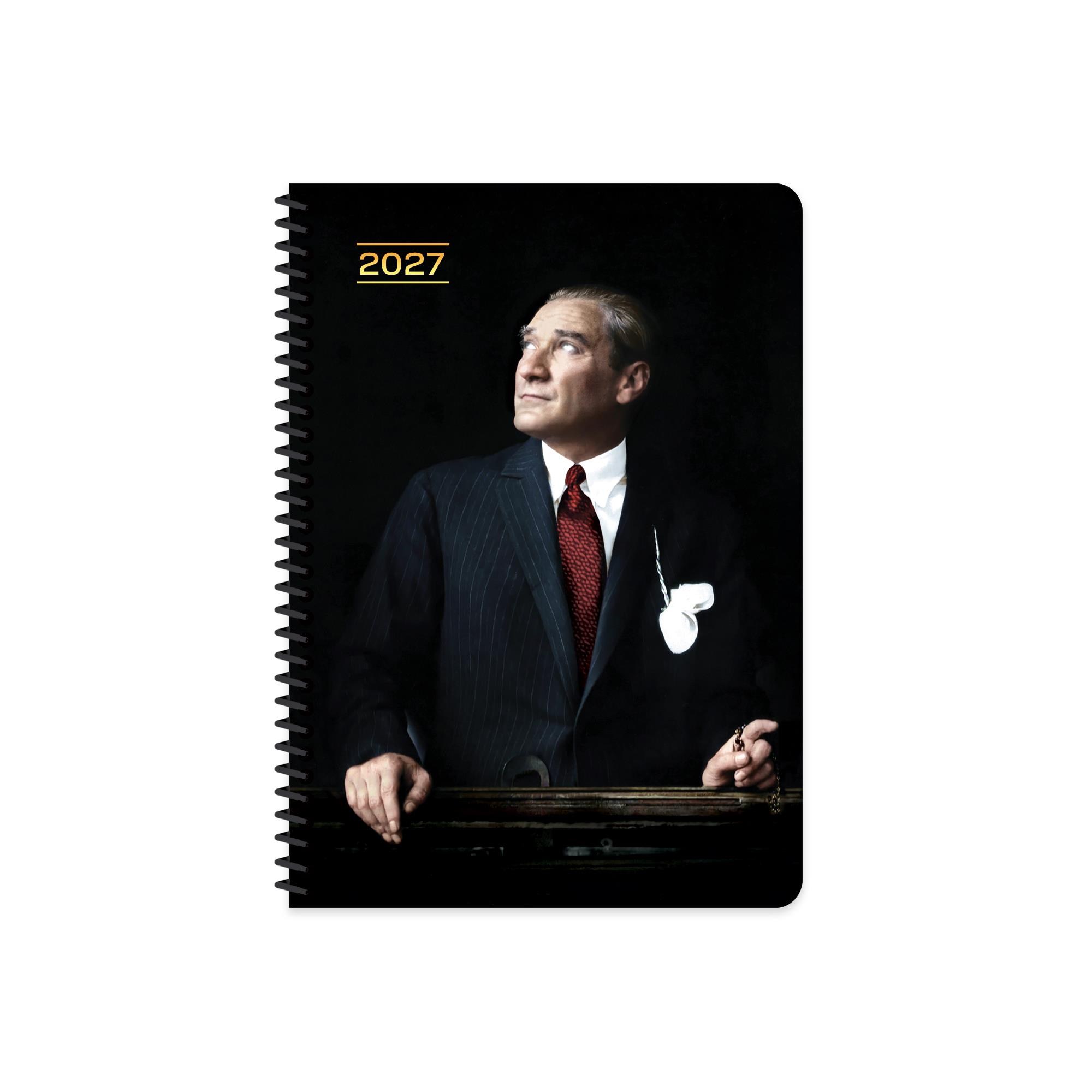Keskin 2027-17*24 Atatürk Günlük Spiralli Ajanda - Cumhurbaşkanı