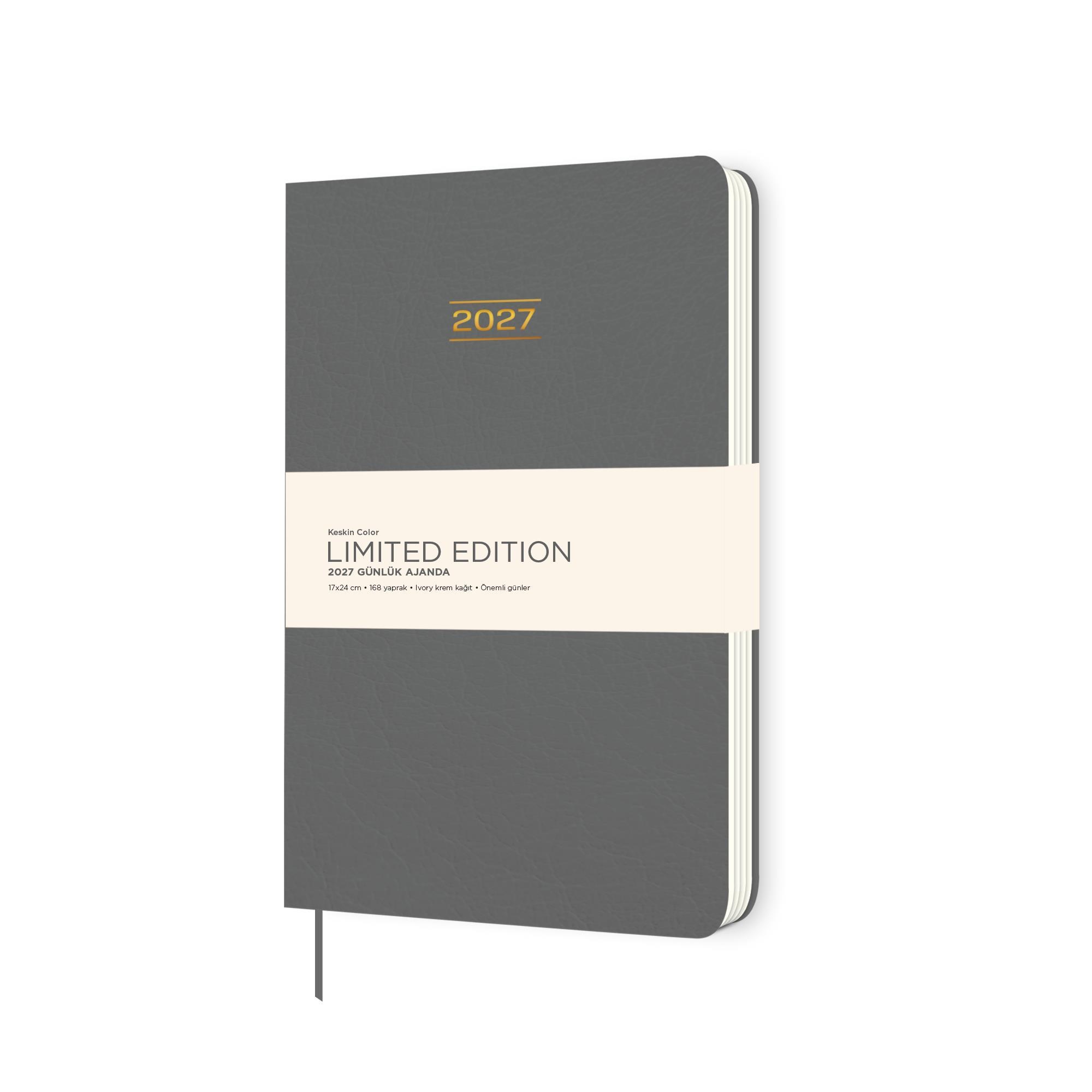 Keskin 2027-17*24 Ciltli Limited Edition Günlük Ajanda - Gri