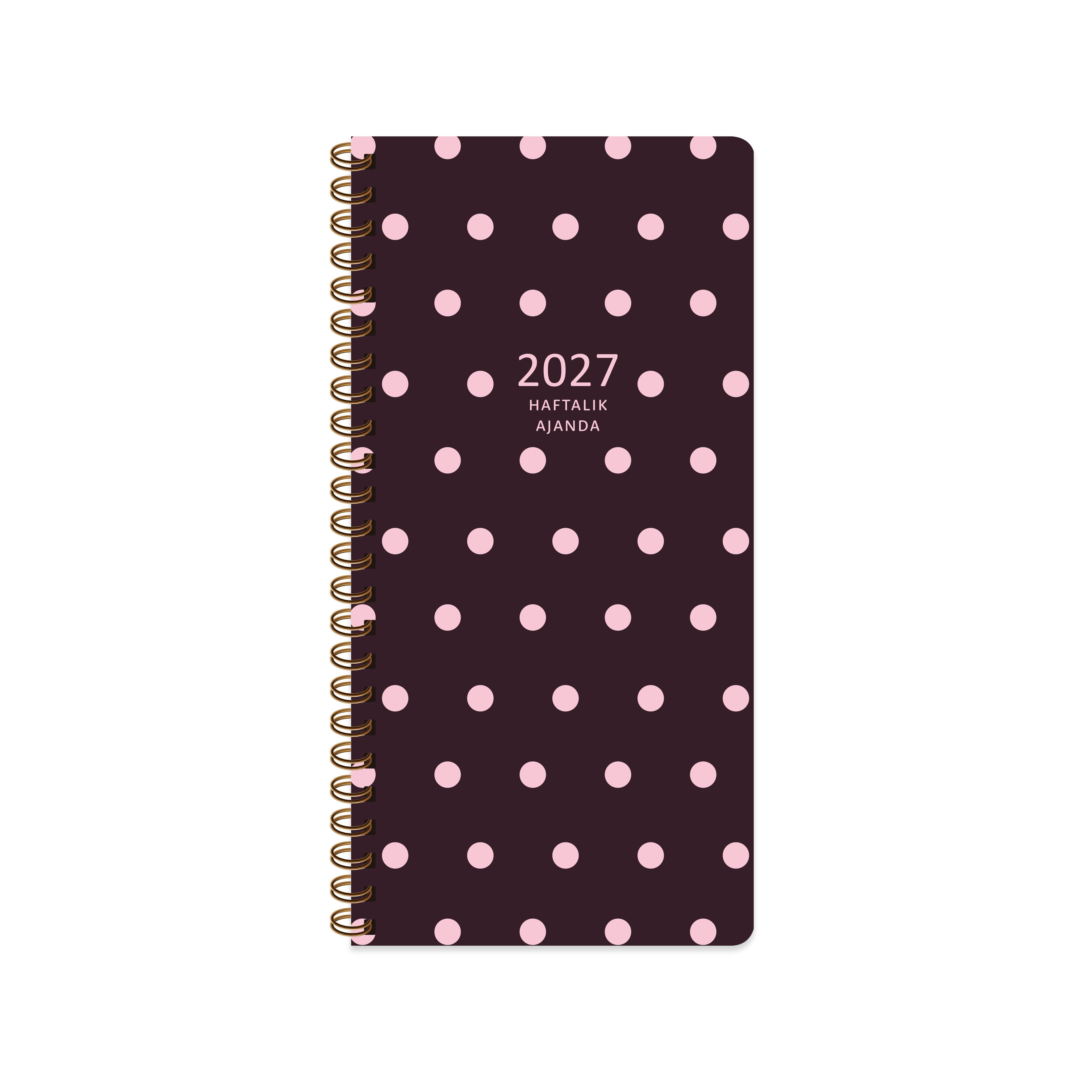 Keskin 2027-8*16 Haftalık Spiralli Cep Ajandası - Puantiye