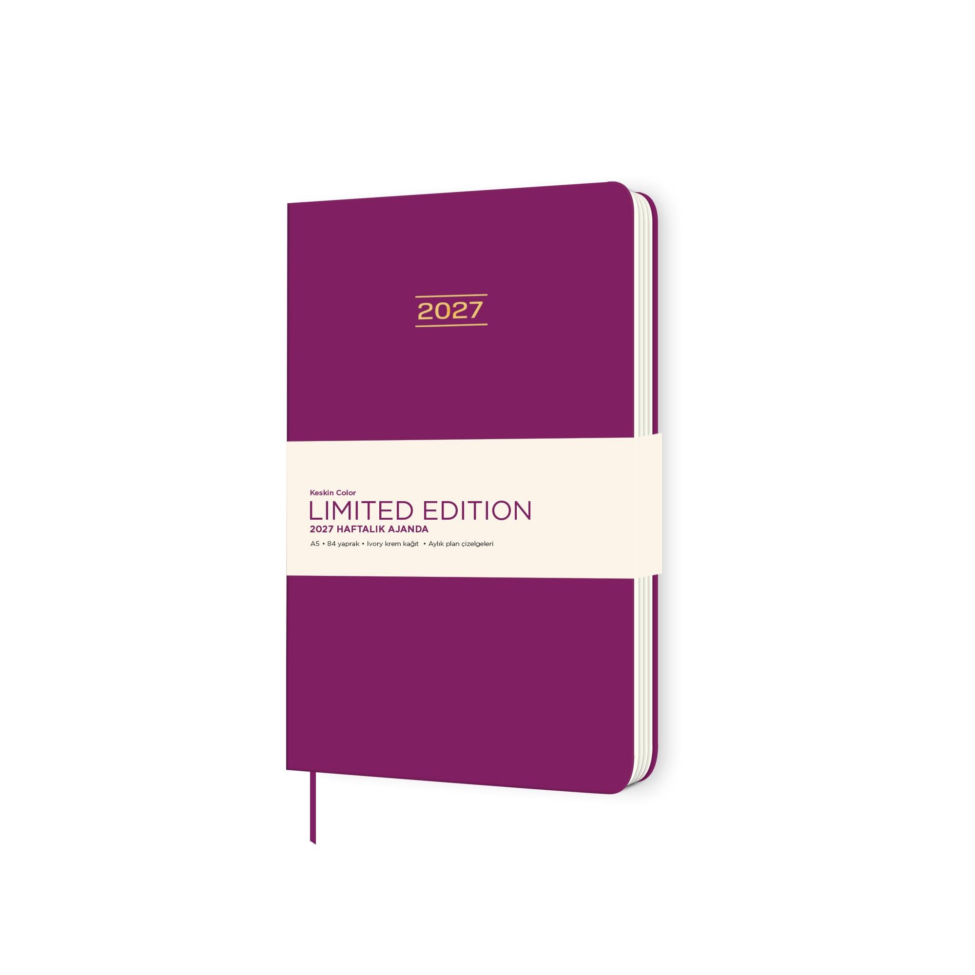Keskin 2027-A5 Ciltli Limited Edition Haftalık Ajanda - Pembe