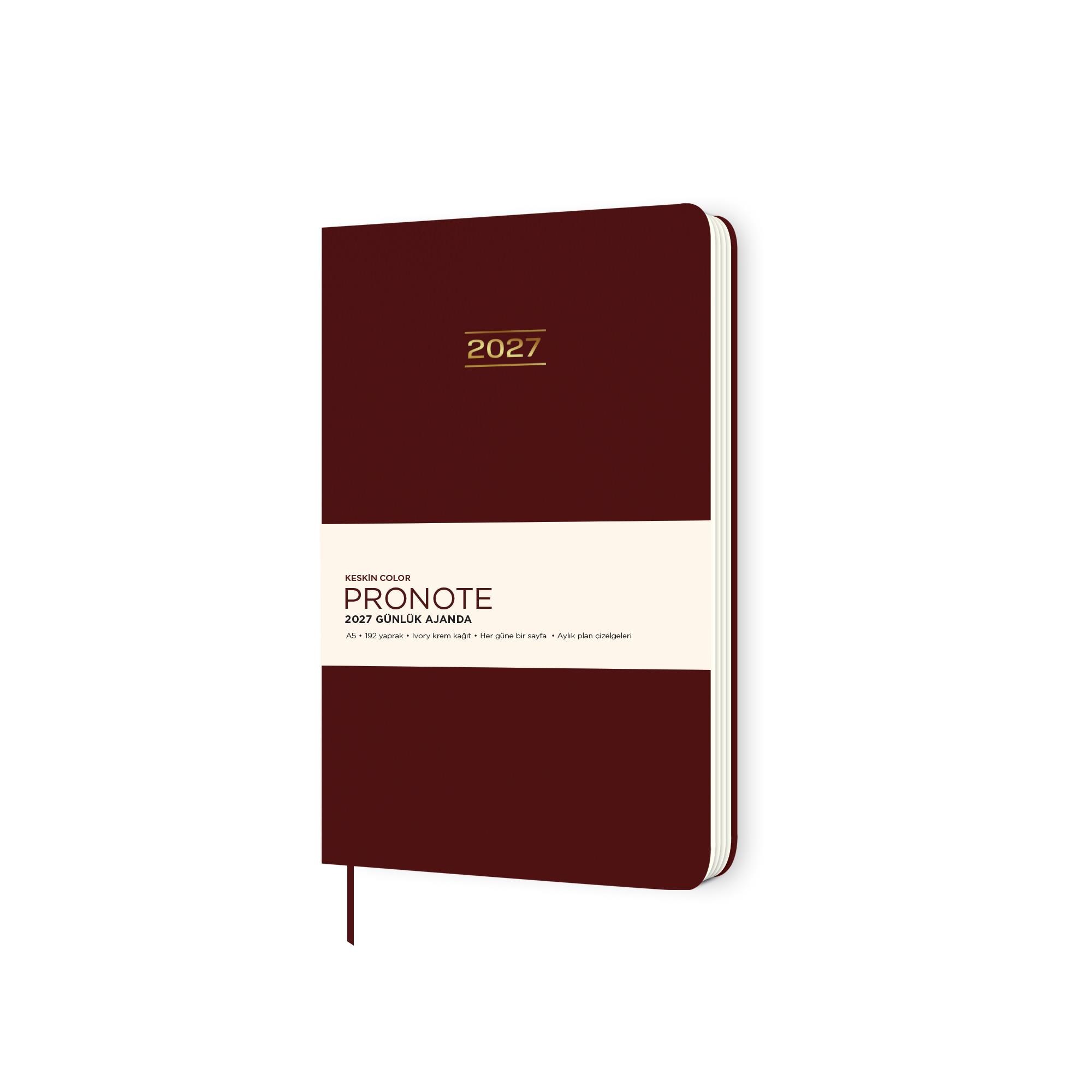 Keskin 2027-A5 Pronote Günlük Ajanda - Bordo