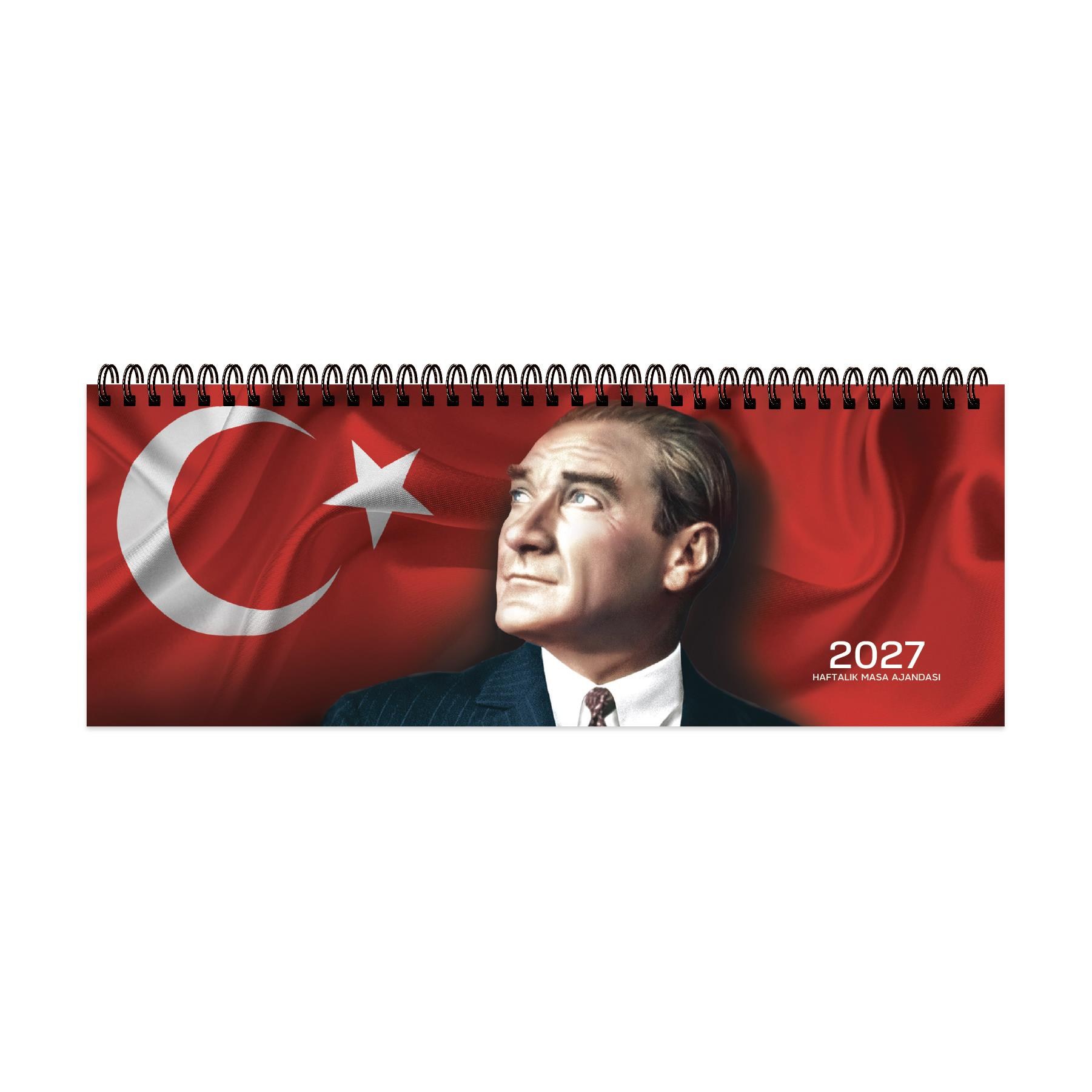 Keskin 2027-AJ-65 12*33,5 Spr.Haftalık Masa Ajandası-Atatürk