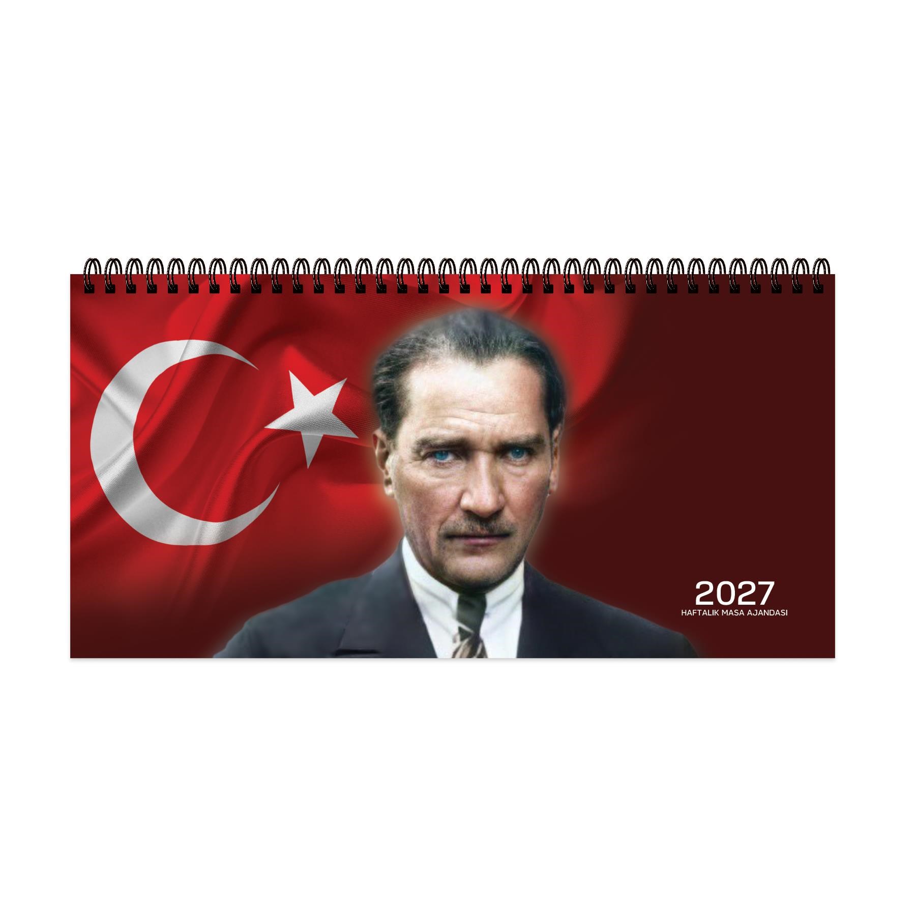 Keskin 2027-AJ-66 16*33,5 Spr.Haftalık Masa Ajandası-Atatürk