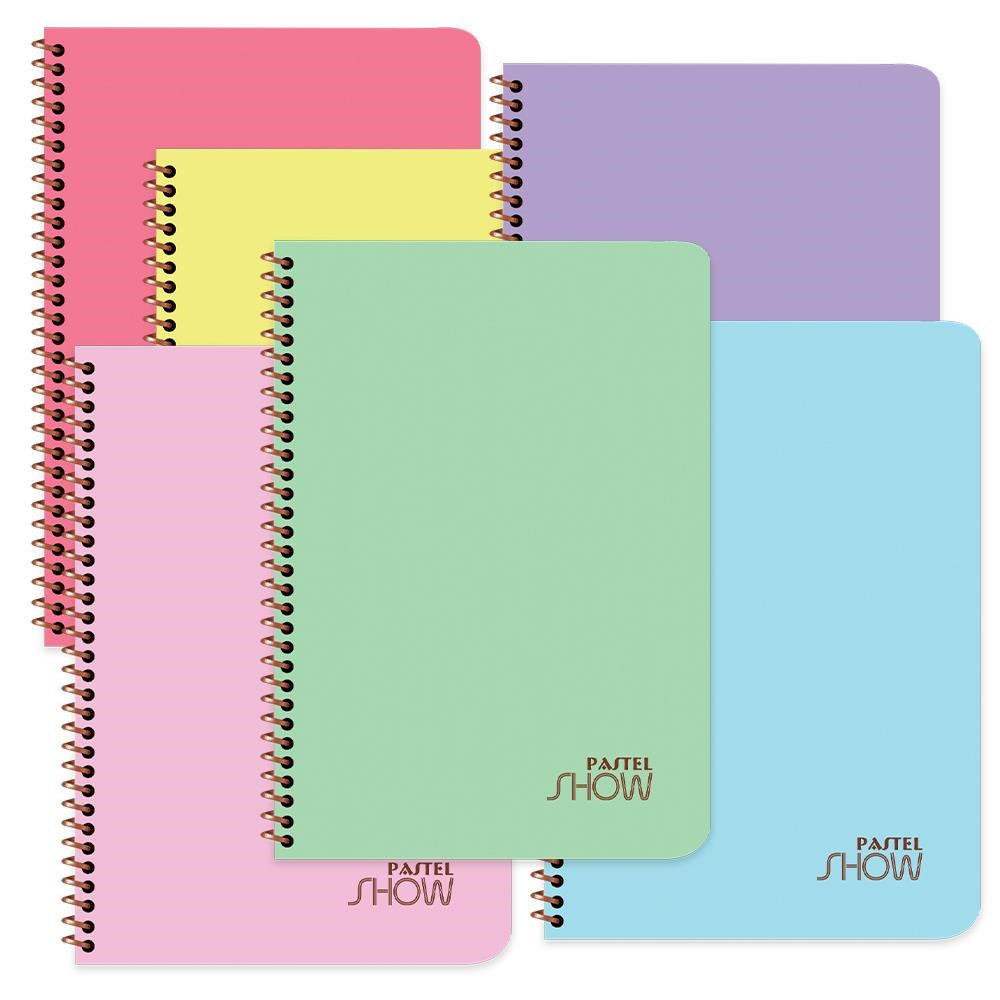 Keskin A4 96 Yp. Kareli Pastel Show Spiralli Defter -  6'lı Set