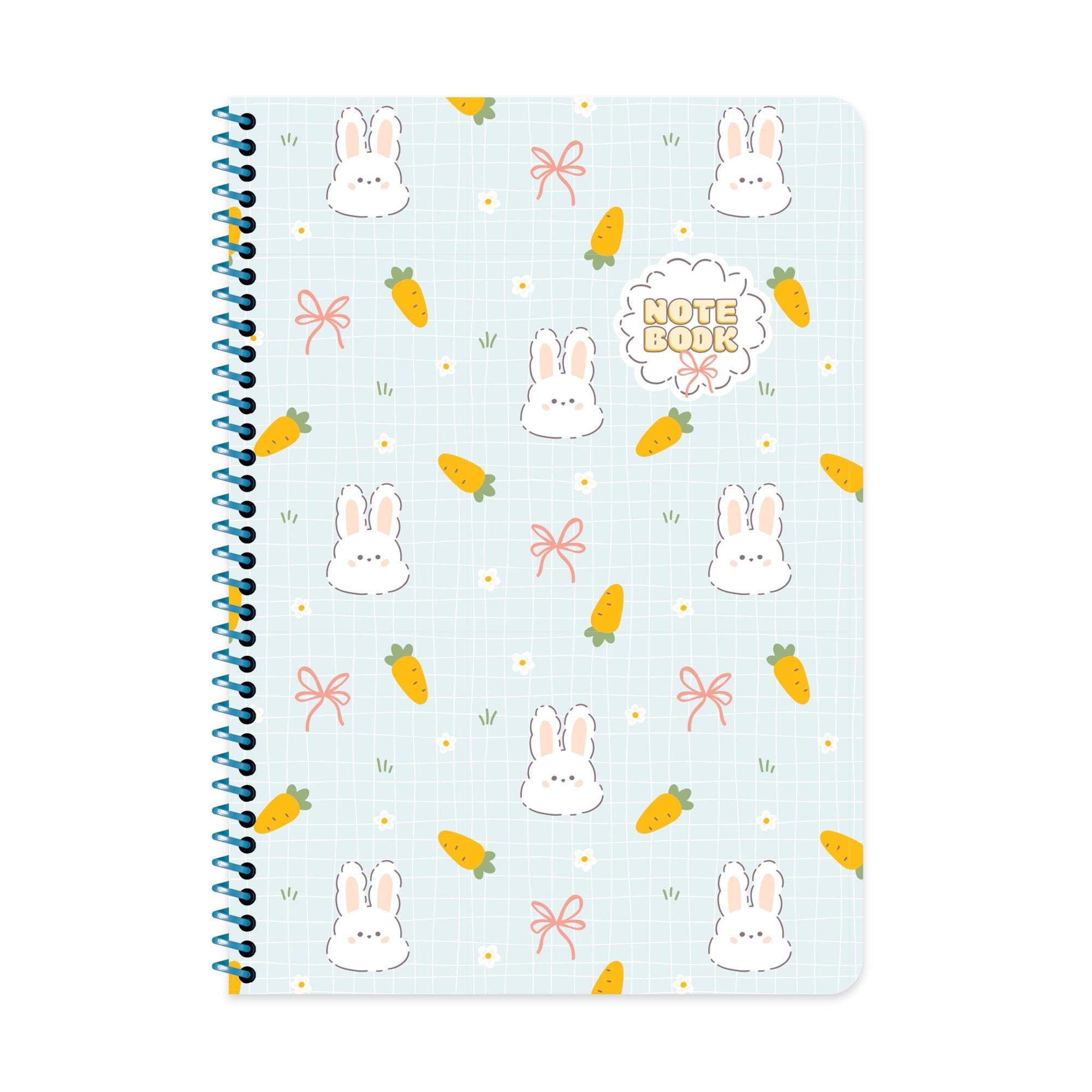 Keskin A4 Kareli Karton Kapak Kawaii Defter - Tavşan