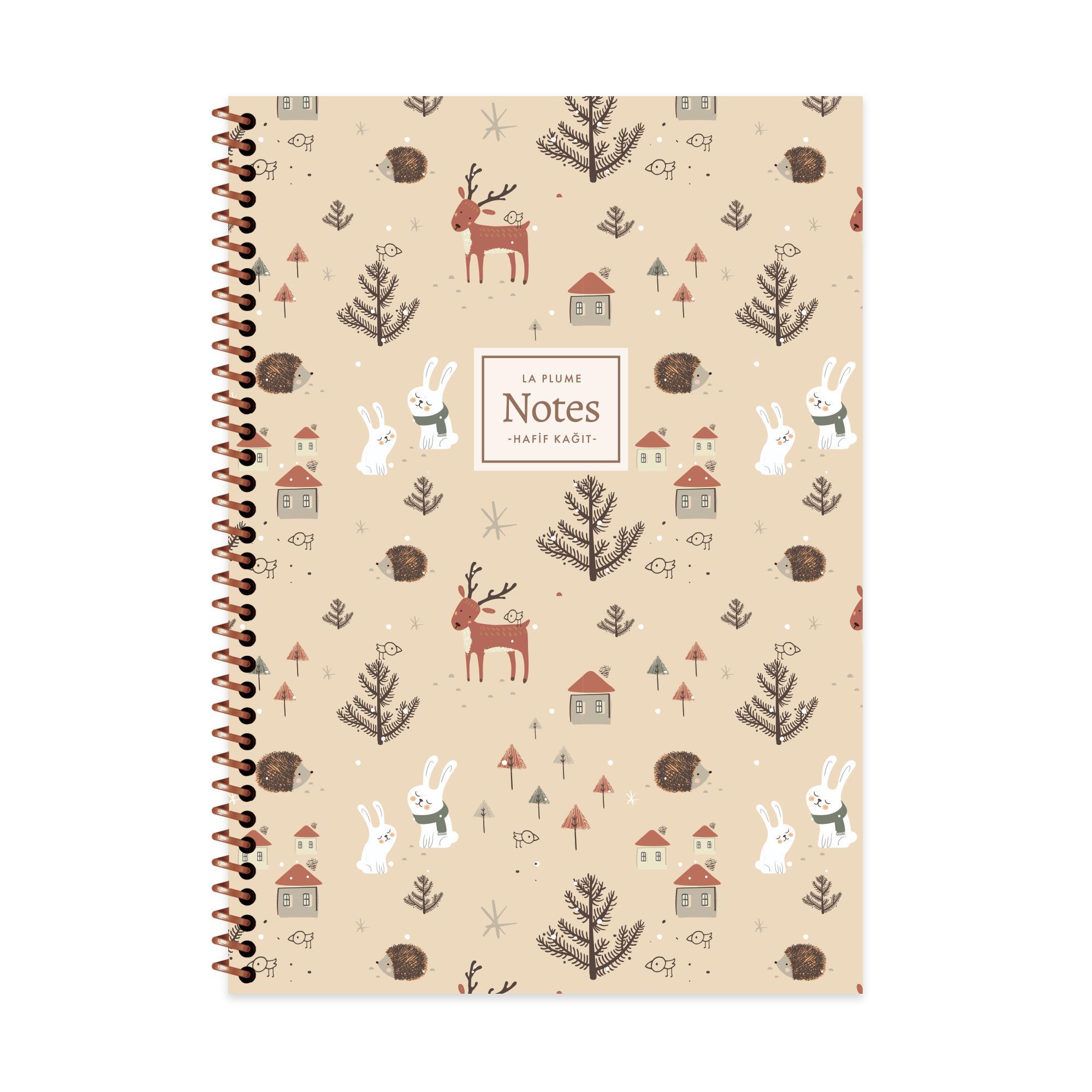 Keskin A4 Kareli PP Kapak La Plume Forest Defter - Tavşan