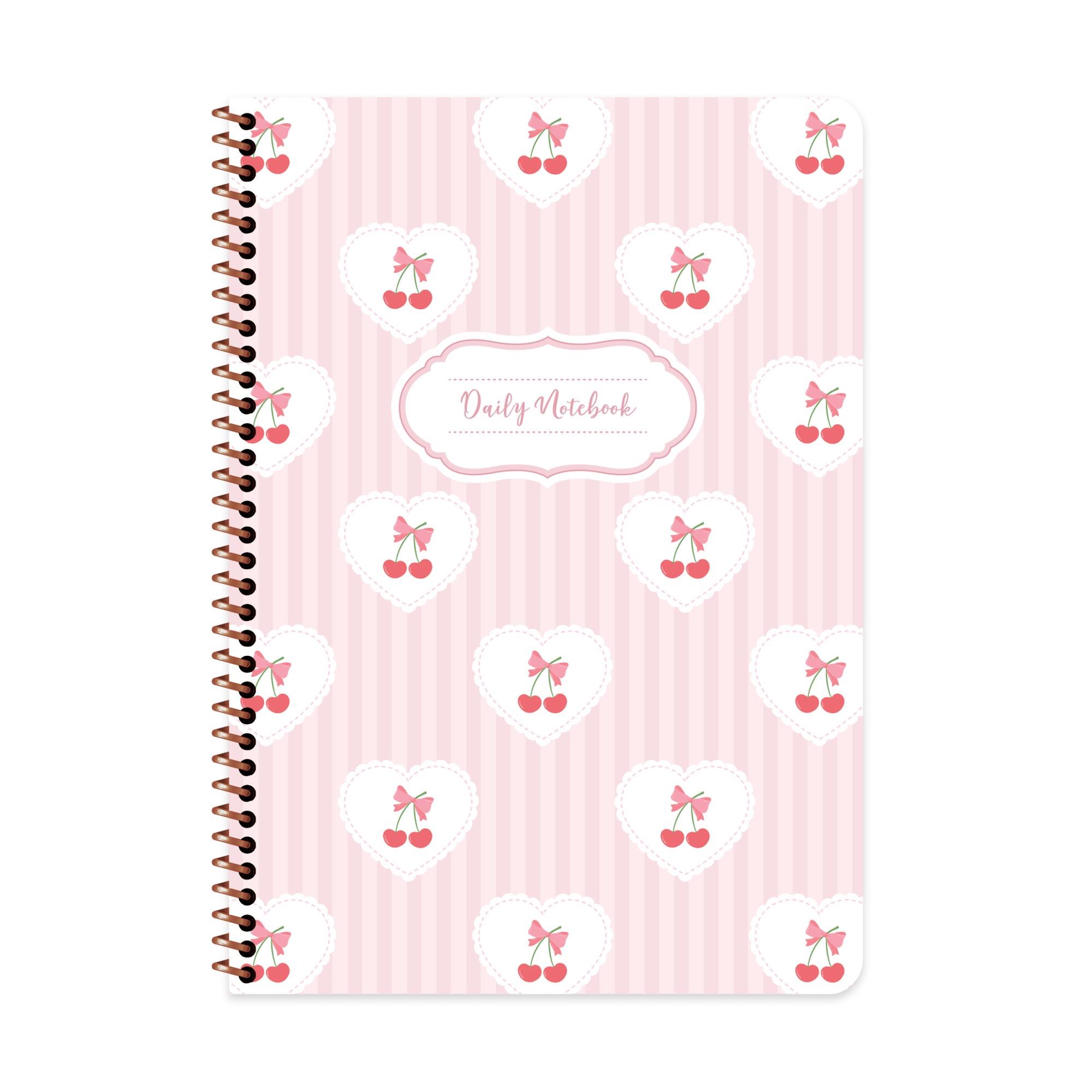 Keskin A4 Kurdele Çizgili Spiralli Karton Kapak Defter- Kiraz
