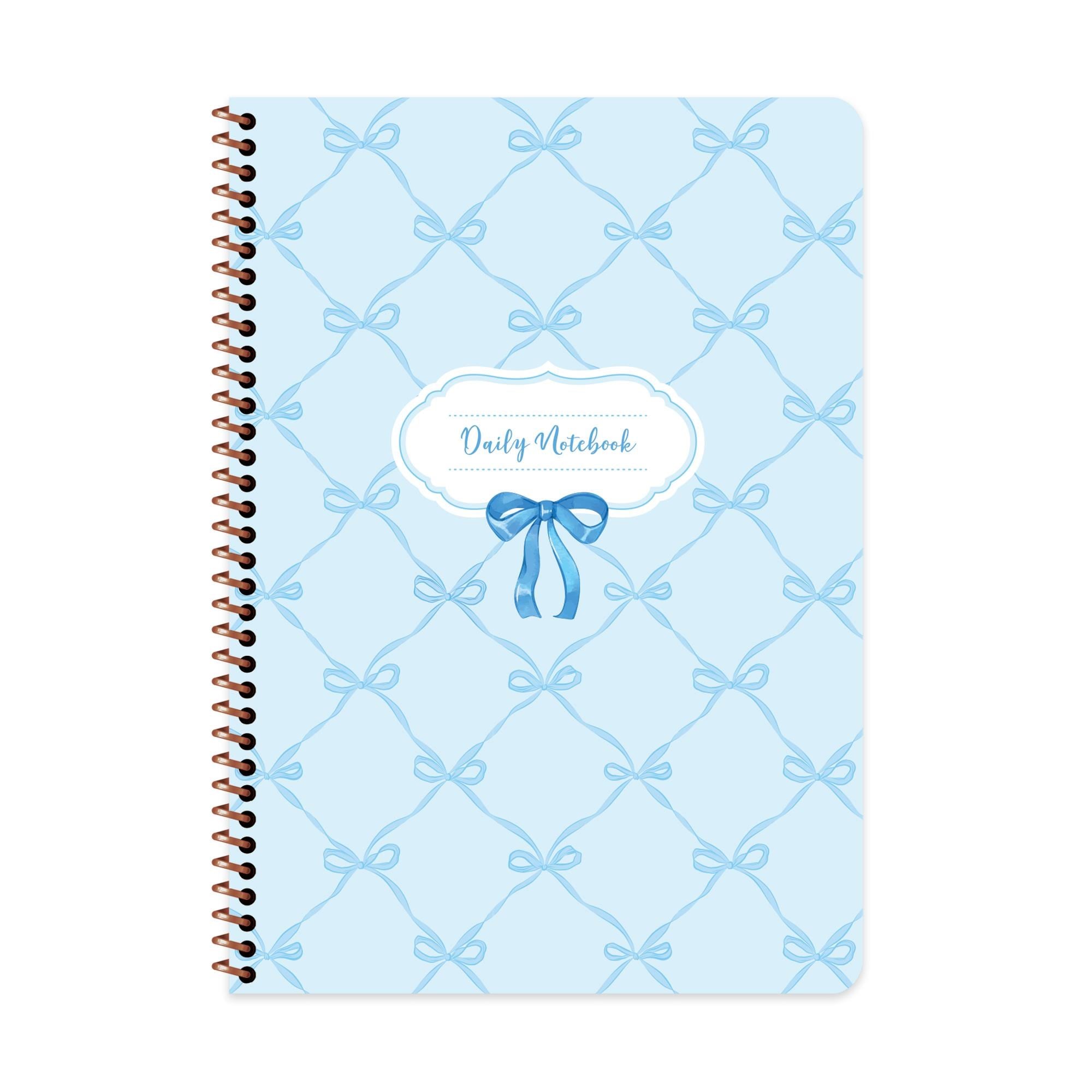 Keskin A4 Kurdele Çizgili Spiralli Karton Kapak Defter - Mavi Kurdele