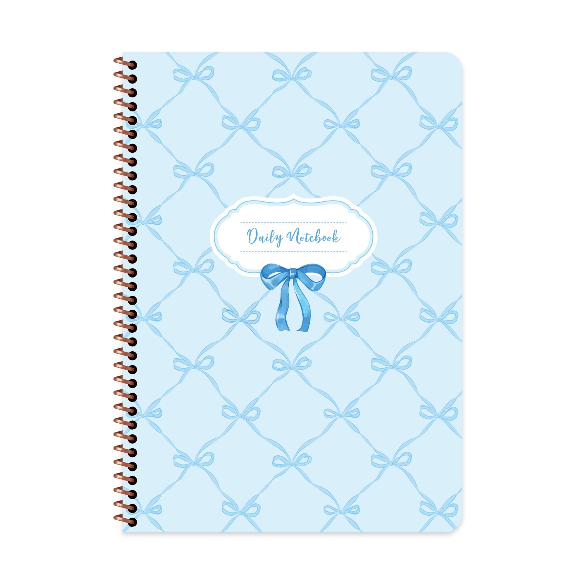 Keskin A4 Kurdele Çizgili Spiralli Karton Kapak Defter - Mavi Kurdele