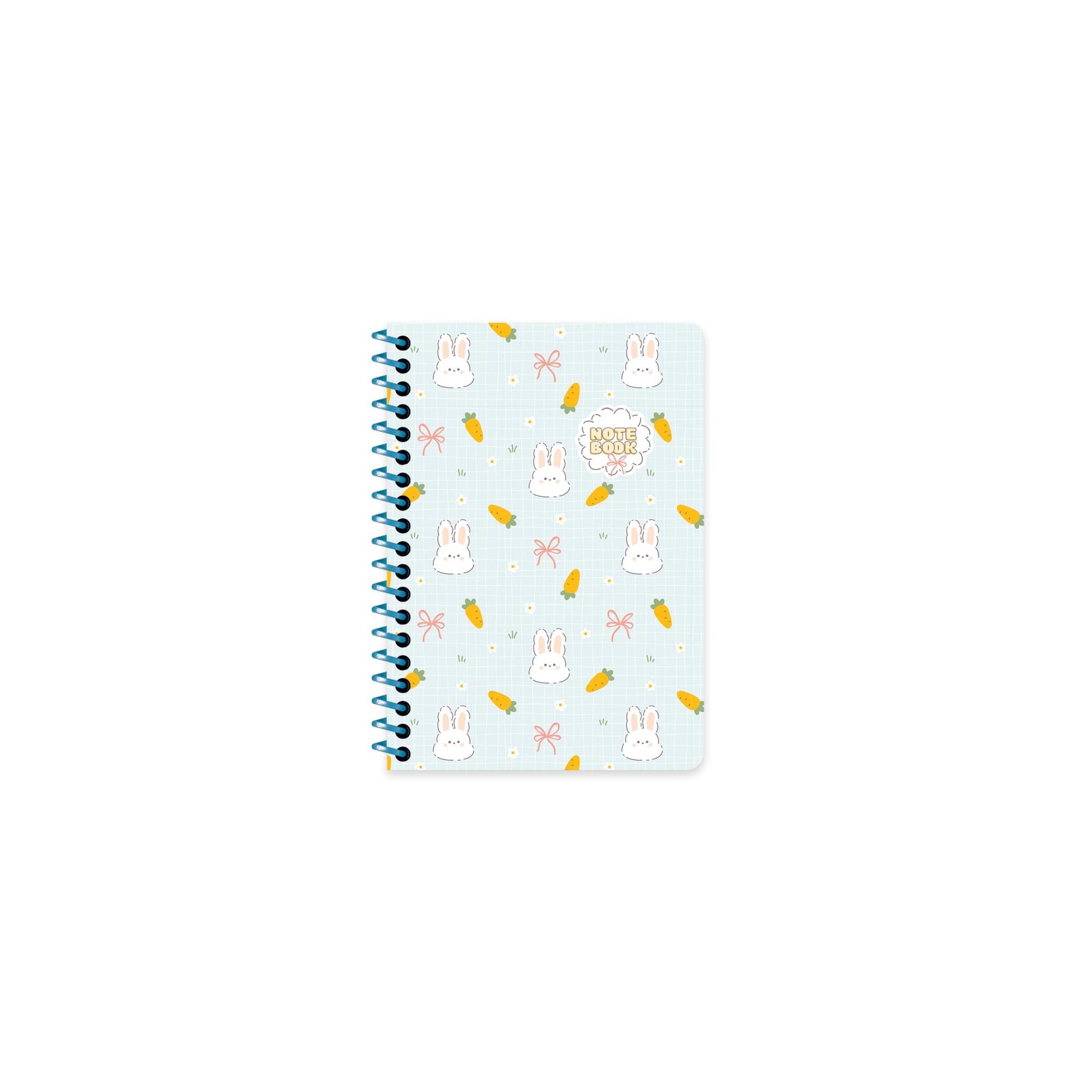 Keskin A6 Çizgili Karton Kapak Kawaii Defter - Tavşan