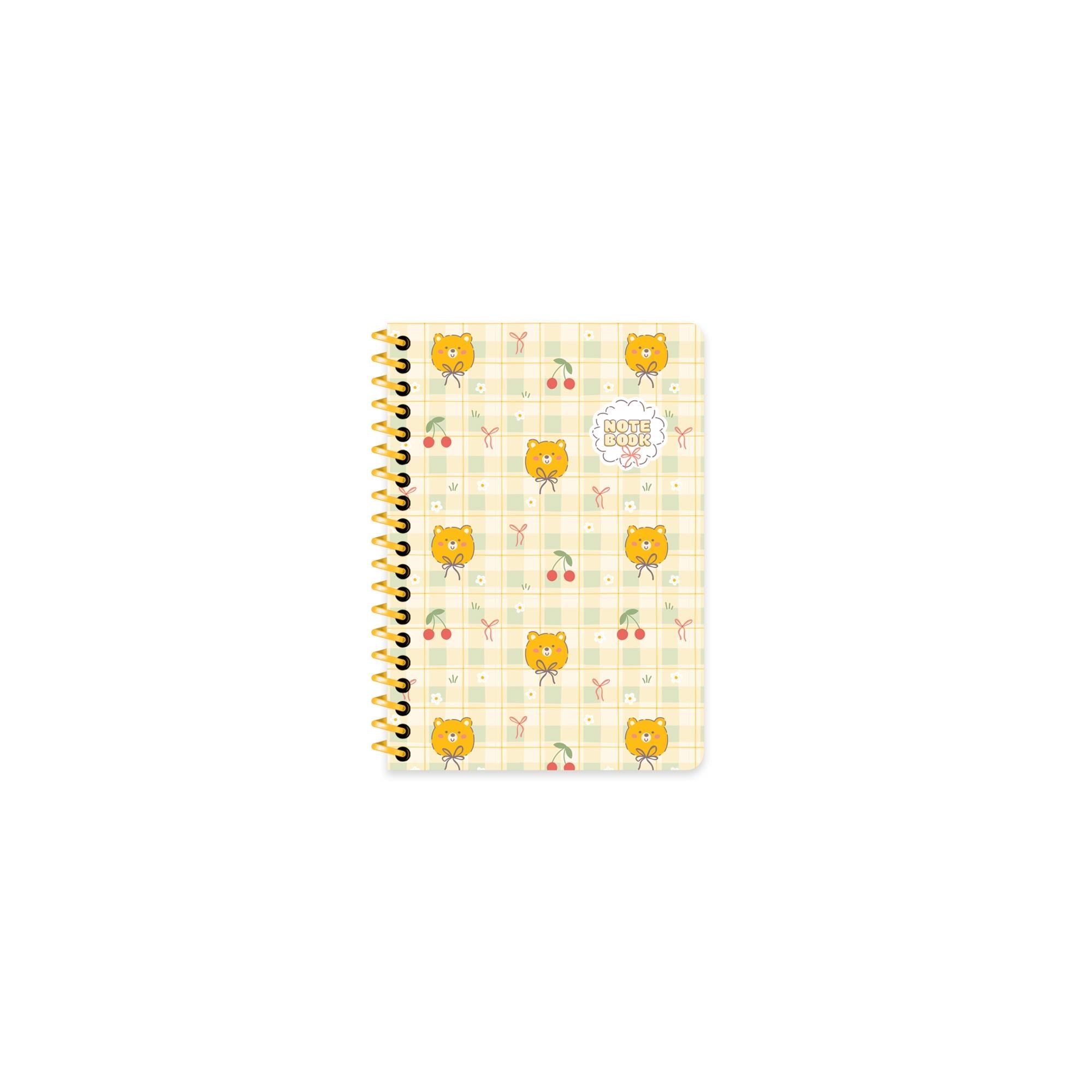 Keskin A6 Çizgili Karton Kapak Kawaii Defter - Ayıcık