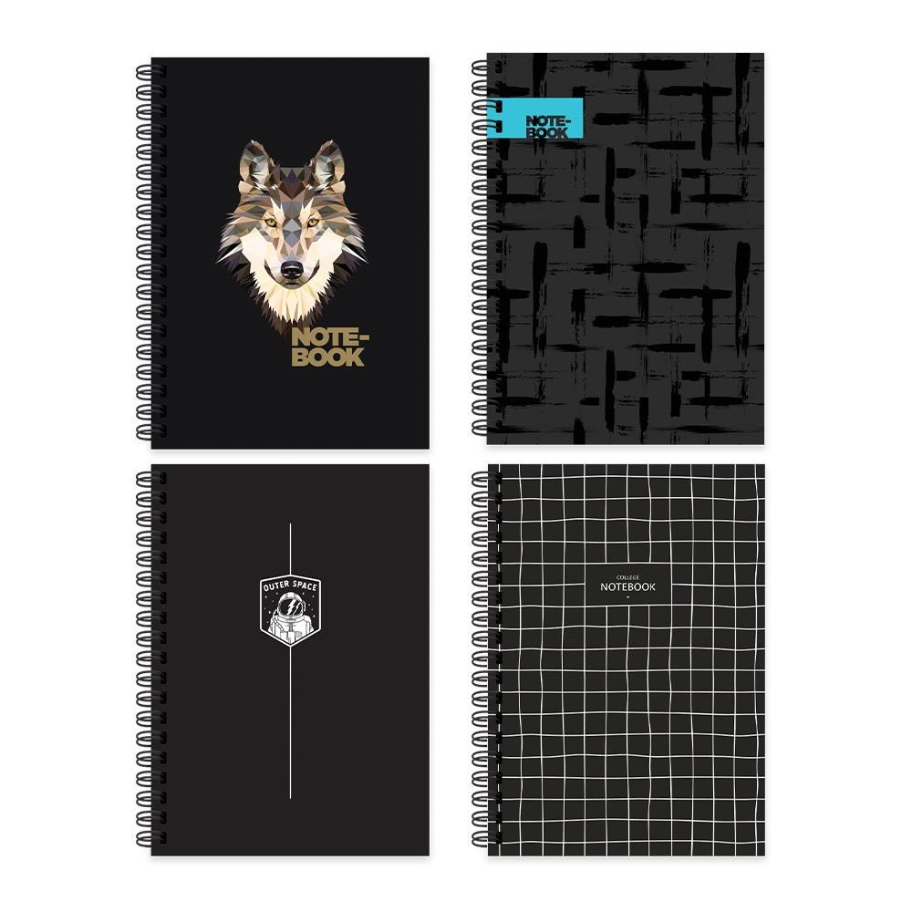 Keskin A6 Çizgili Siyah Model Defter - 4'lü Set