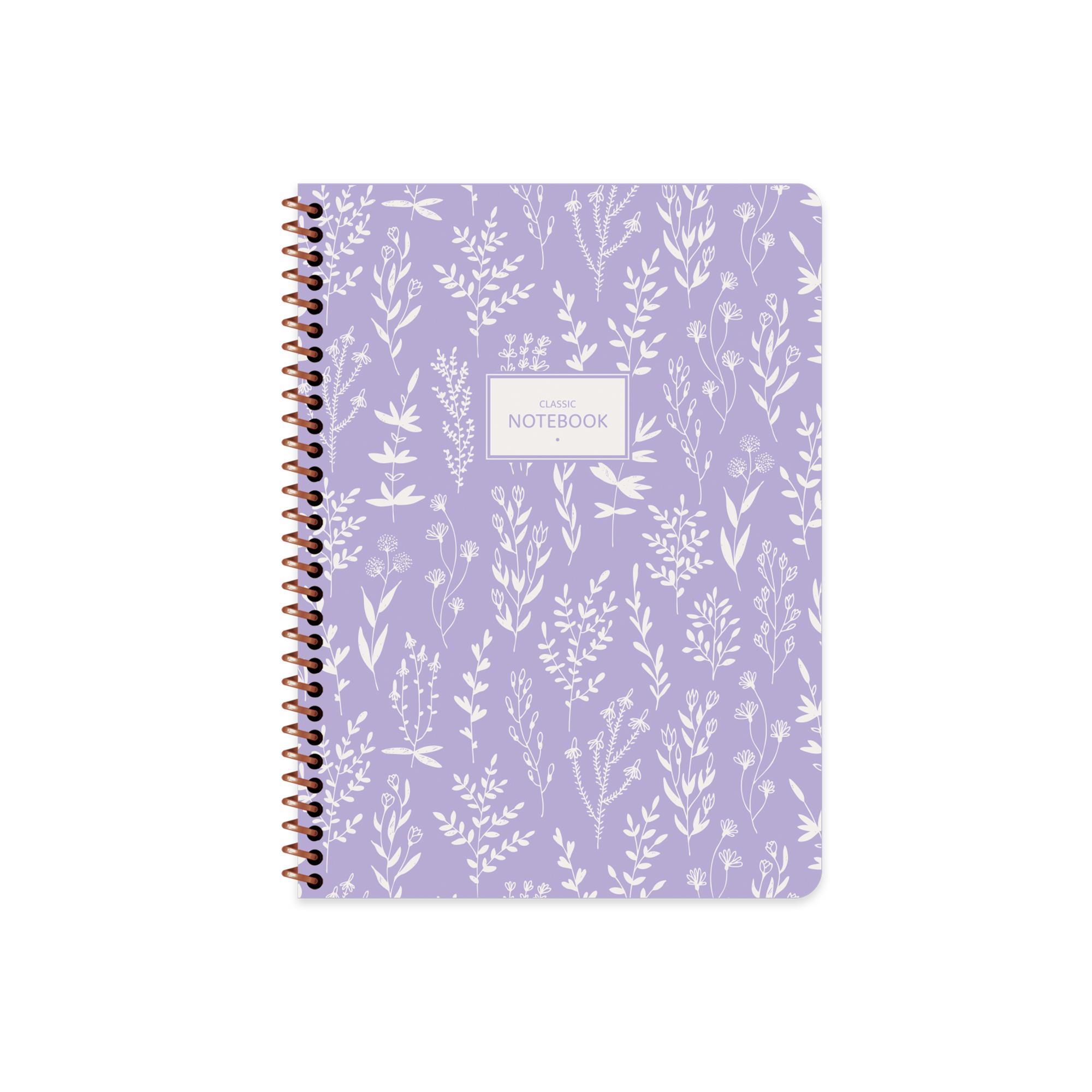 Keskin Color 16.5x22.5 Çizgili Defter Pastel Flora - Mor