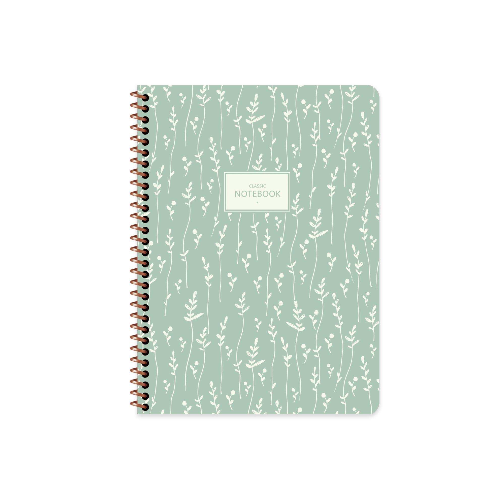 Keskin Color 16.5x22.5 Çizgili Defter Pastel Flora - Yeşil