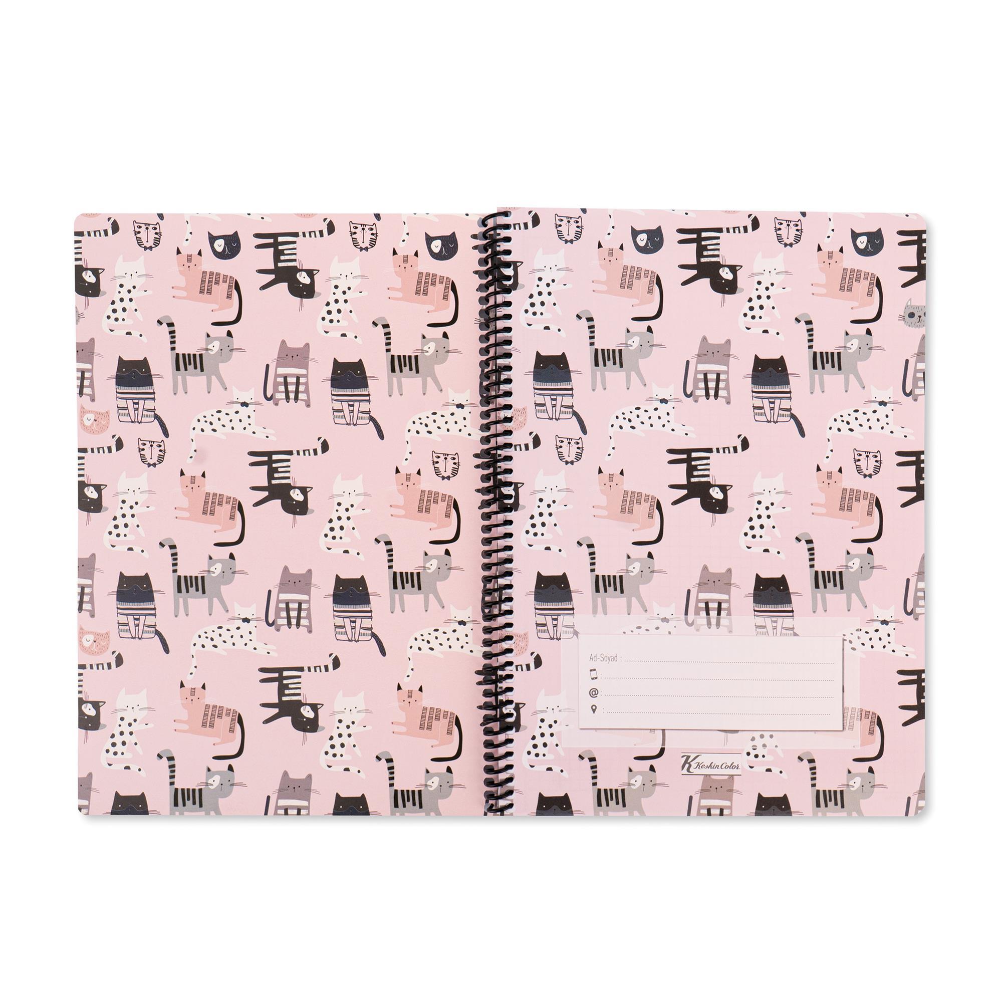Keskin Color 16.5X22.5 Kareli Defter Animal Friends - Kediler