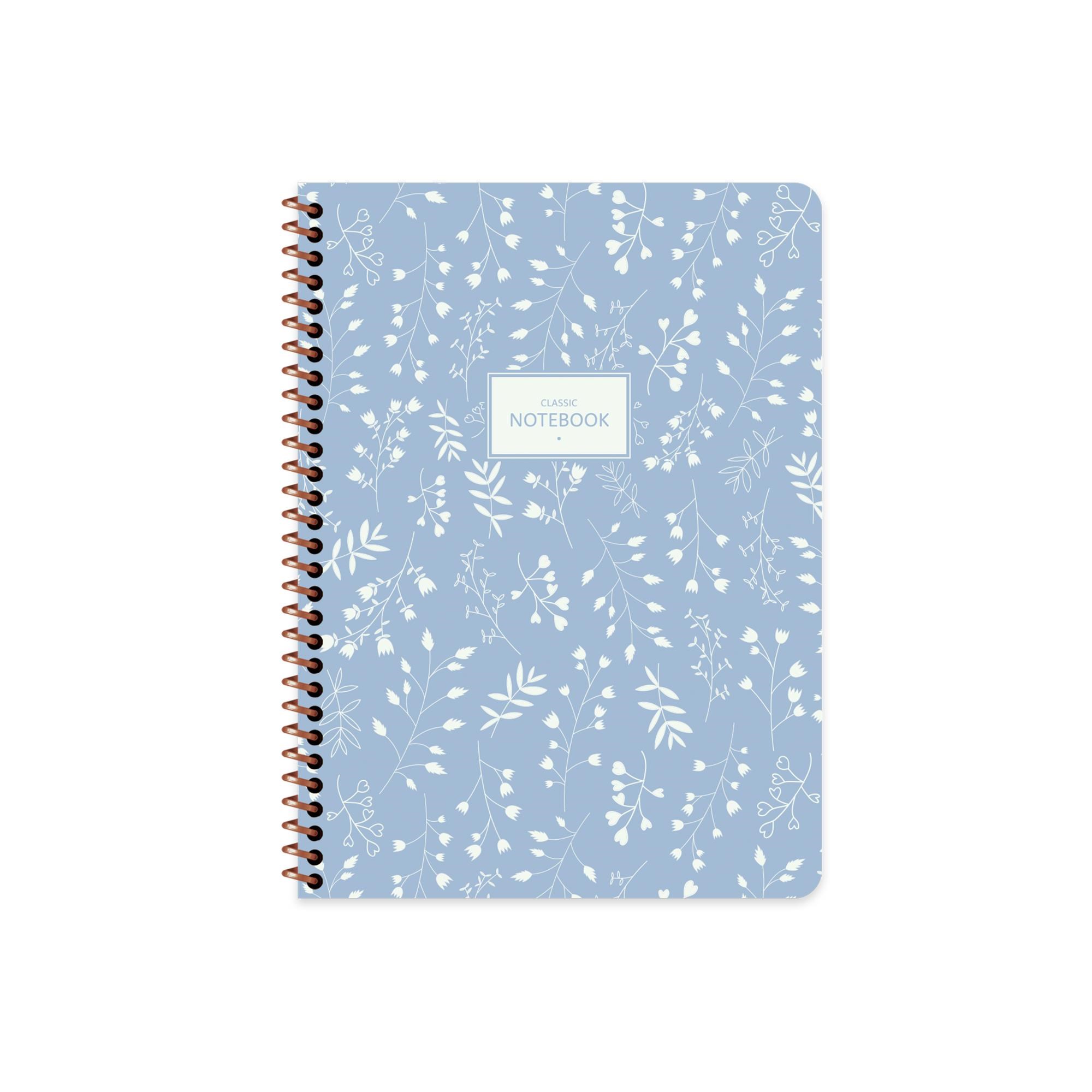 Keskin Color 16.5x22.5 Çizgili Defter Pastel Flora - Mavi