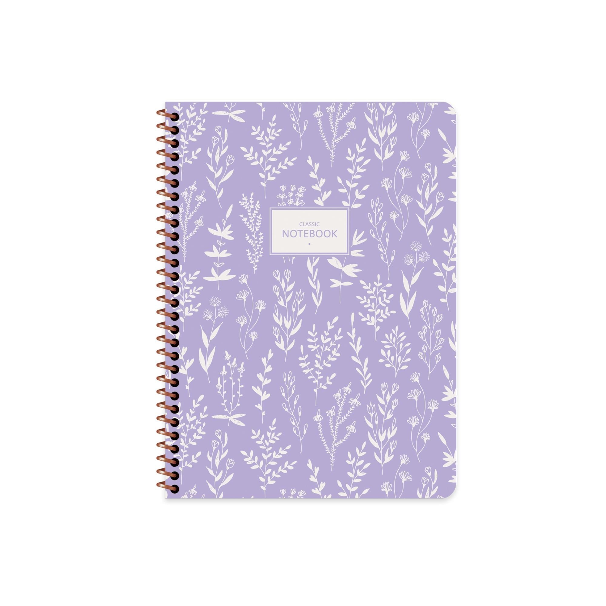 Keskin Color 16.5x22.5 Çizgili Defter Pastel Flora - Mor