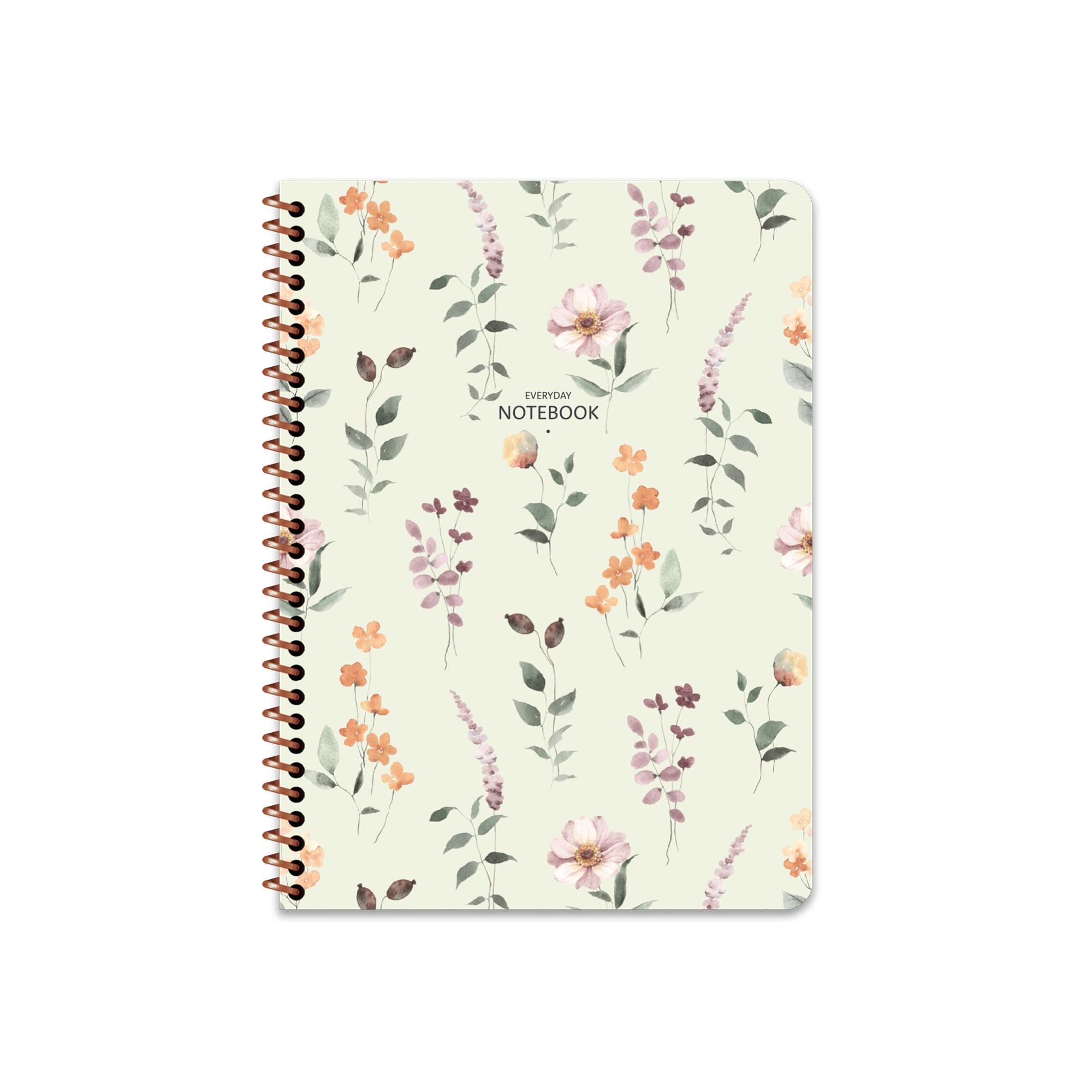 Keskin Color 16.5x22.5 Kareli Defter Çiçek - Krem