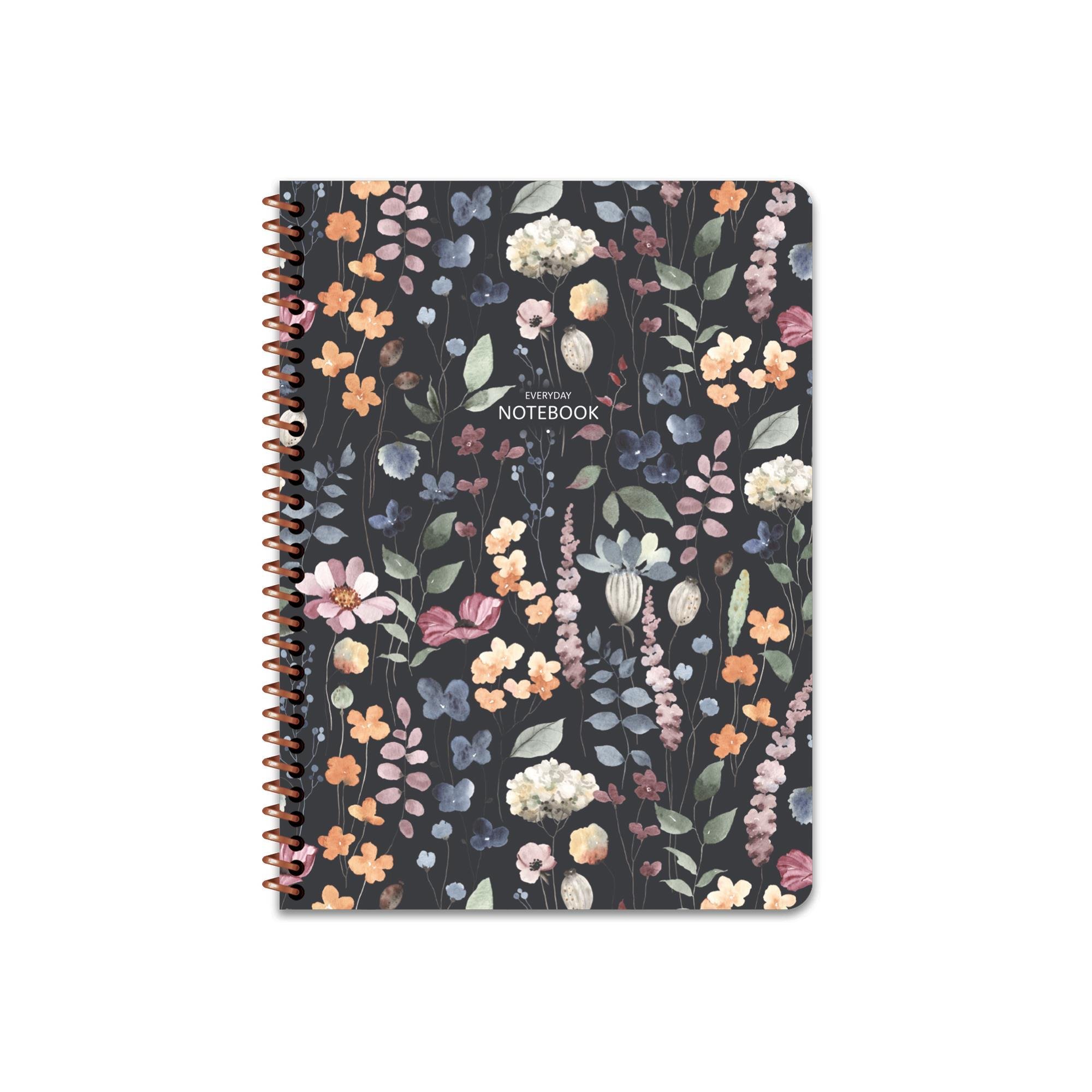 Keskin Color 16.5x22.5 Kareli Defter Çiçek - Siyah