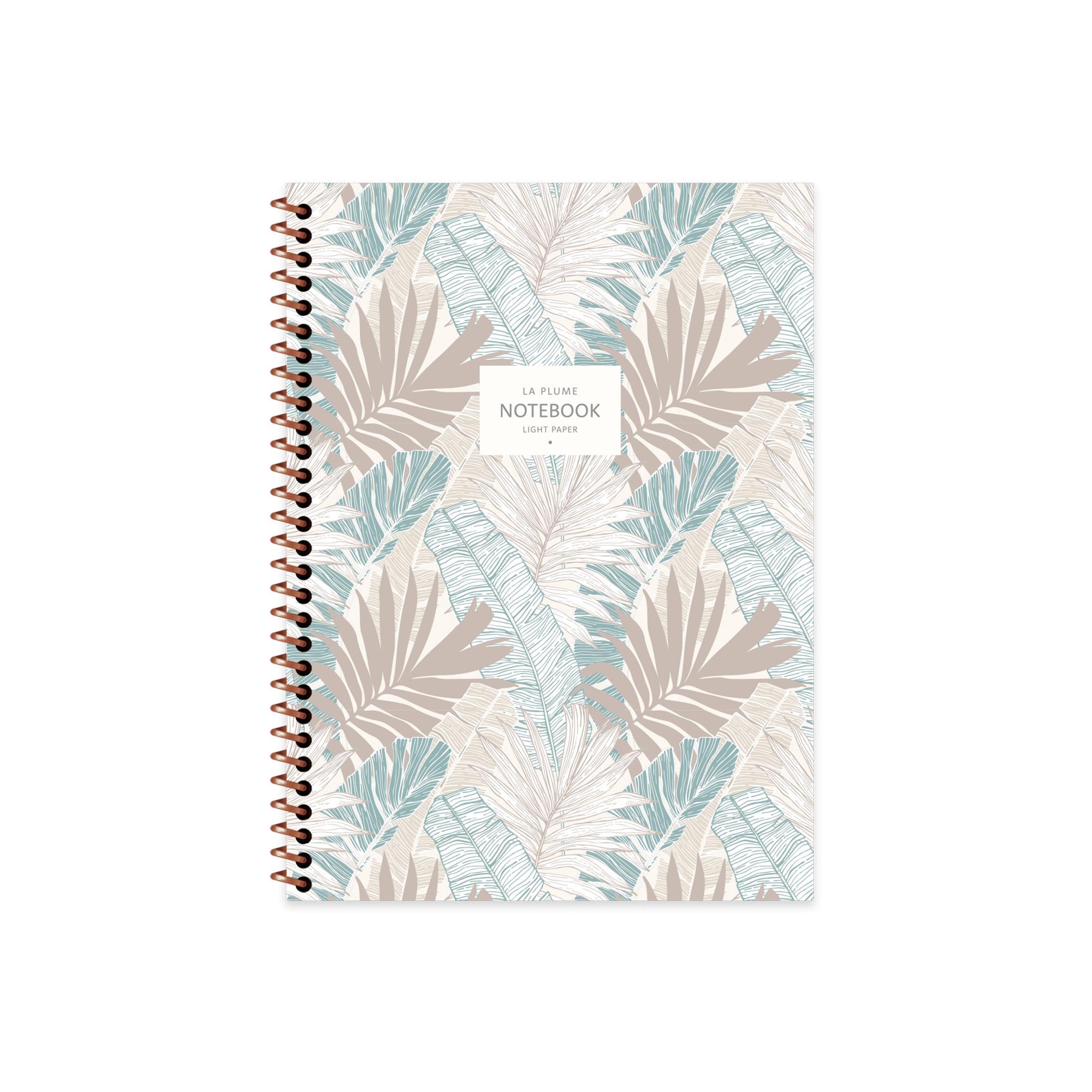 Keskin Color 16.5x22.5 Çizgili Defter La Plume Leaves - Mavi