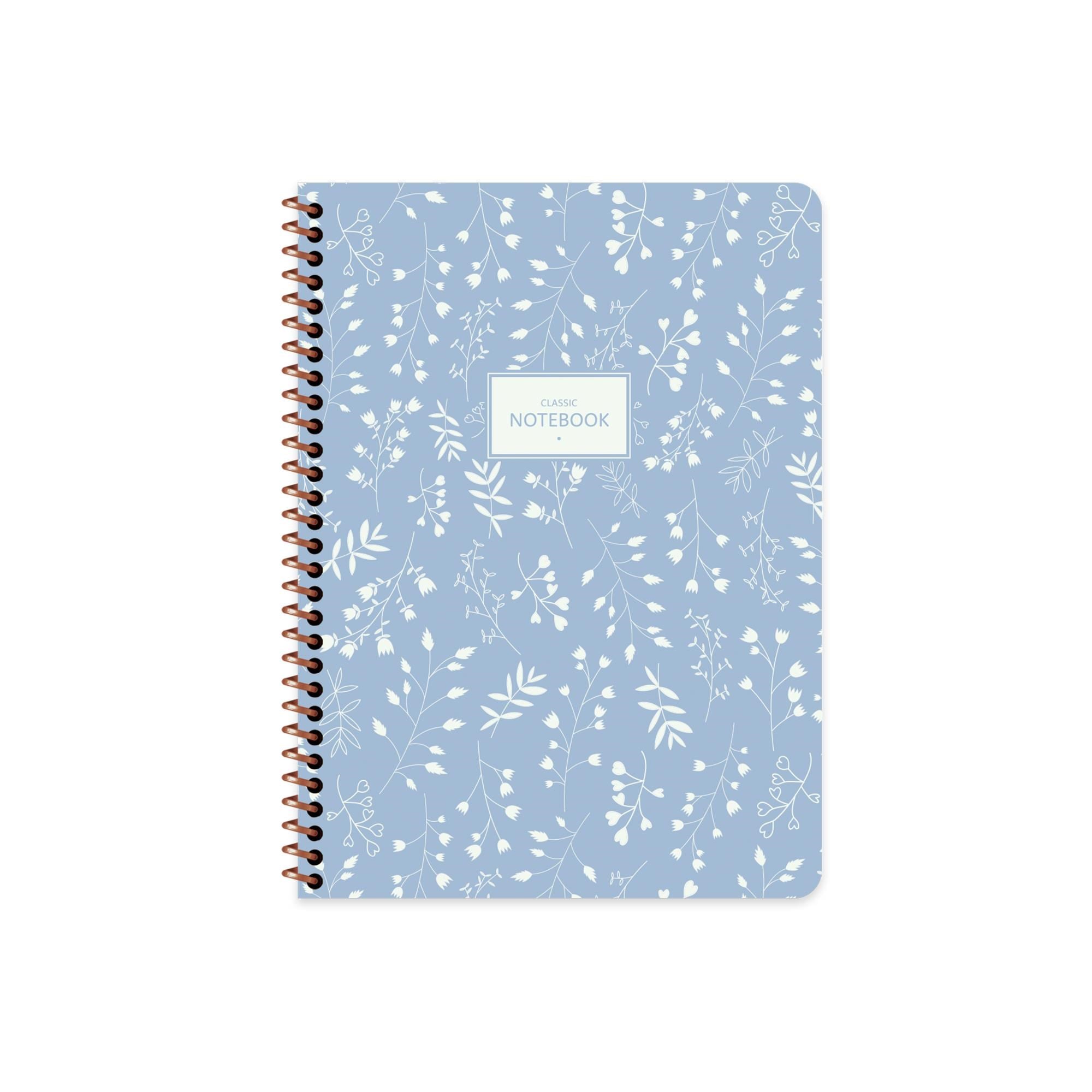 Keskin Color 16.5x22.5 Çizgili Defter Pastel Flora - Mavi