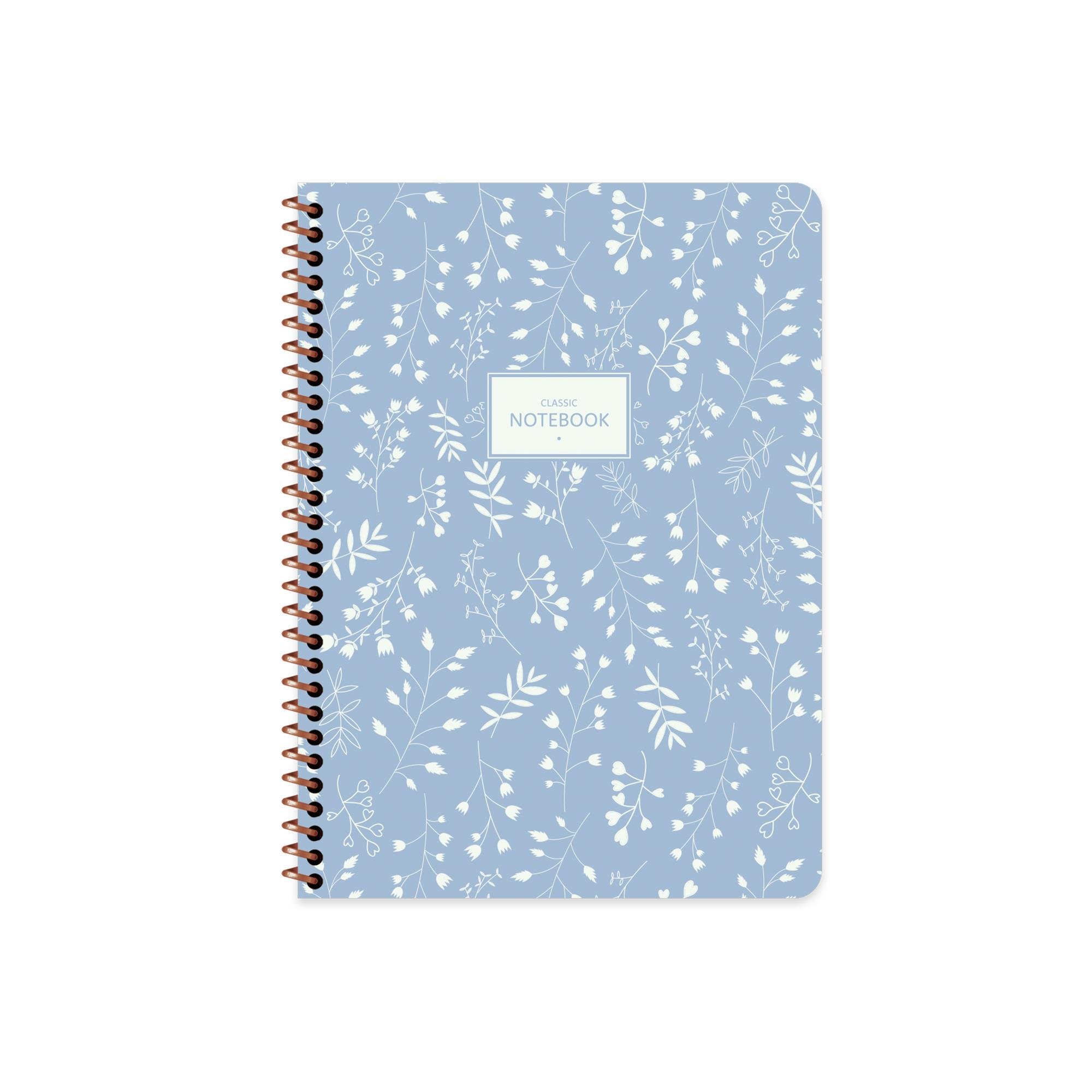 Keskin Color 16.5x22.5 Çizgili Defter Pastel Flora - Mavi