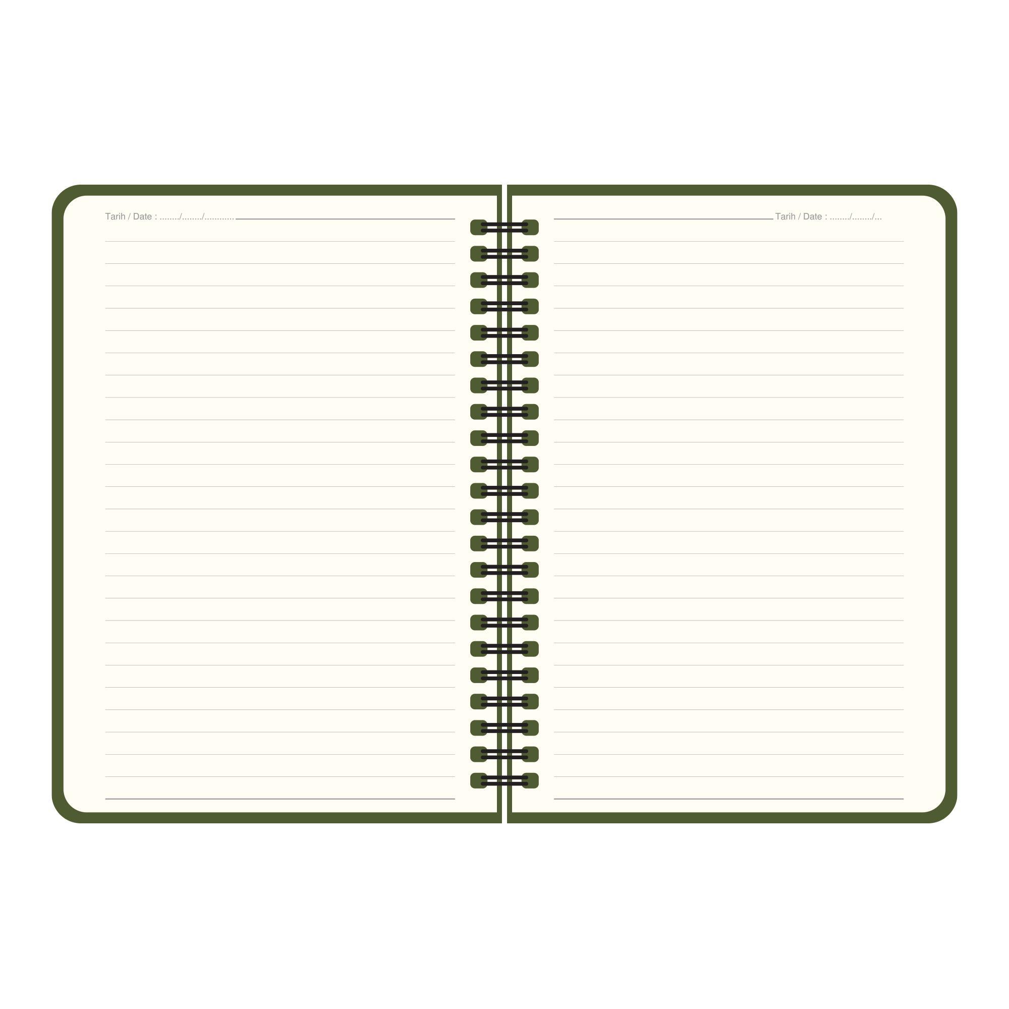 Keskin Color 17x24 Çizgili Spiralli Premier Defter - Haki