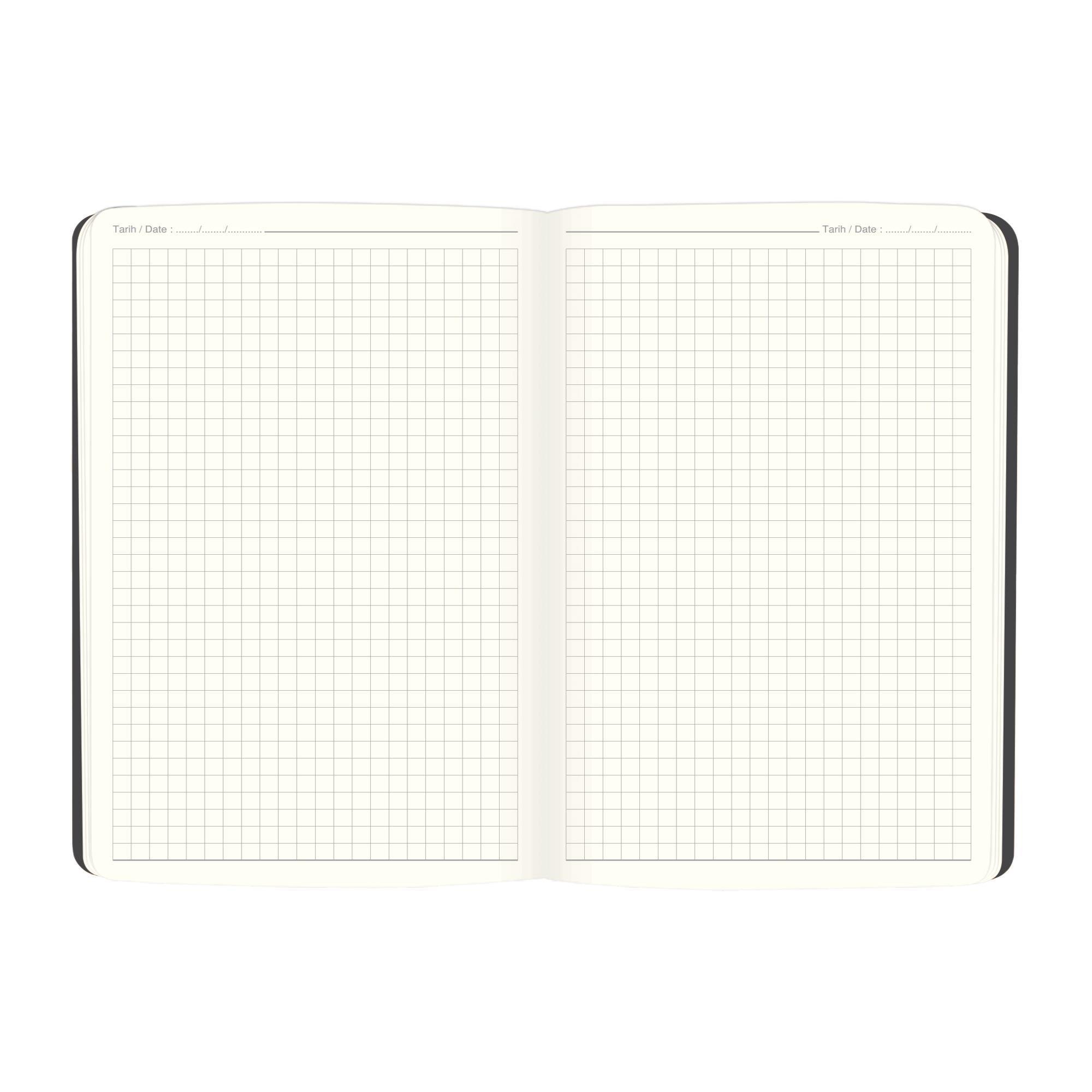 Keskin Color 17x24 Kareli Ciltli Premier Defter - Gri