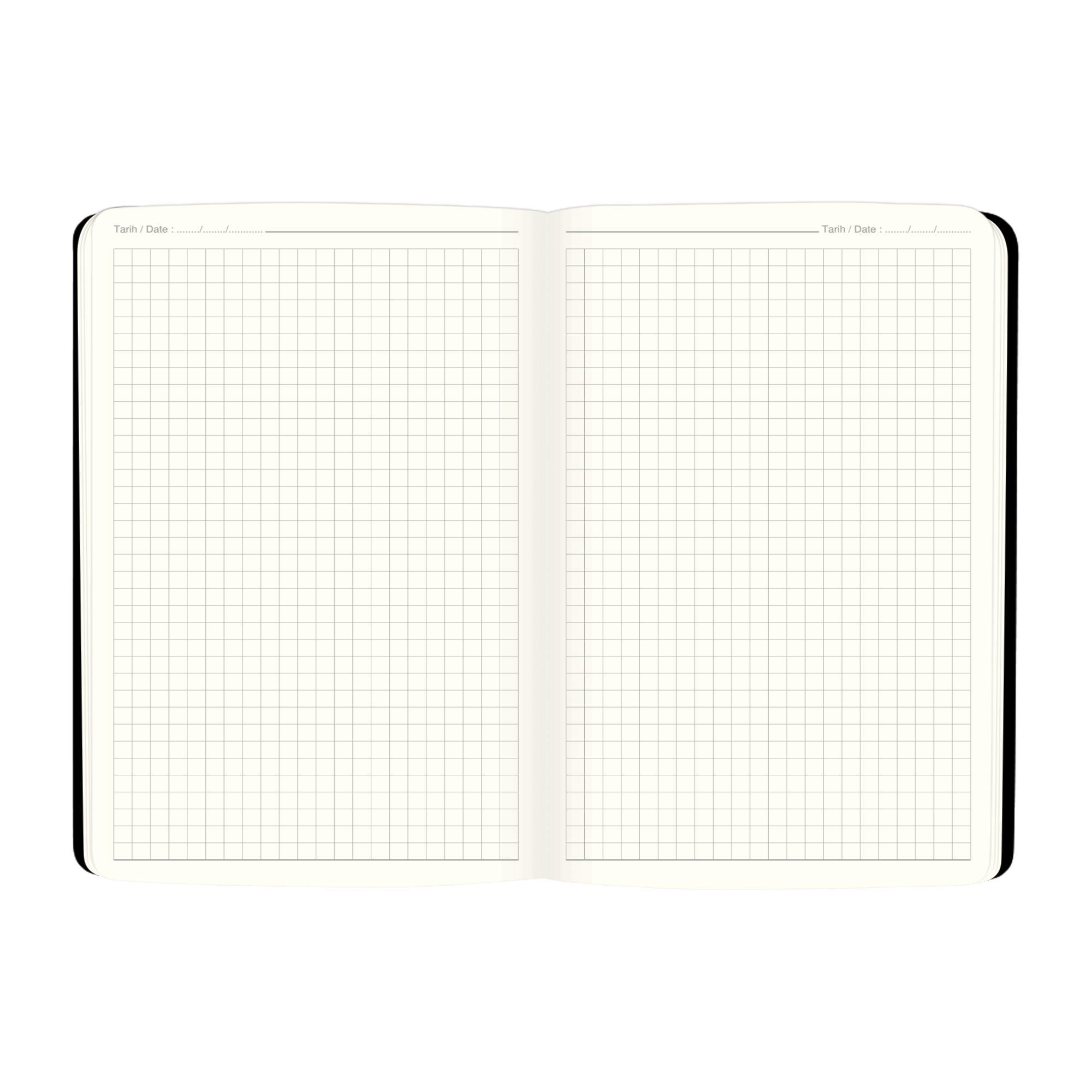 Keskin Color 17x24 Kareli Ciltli Premier Defter - Siyah