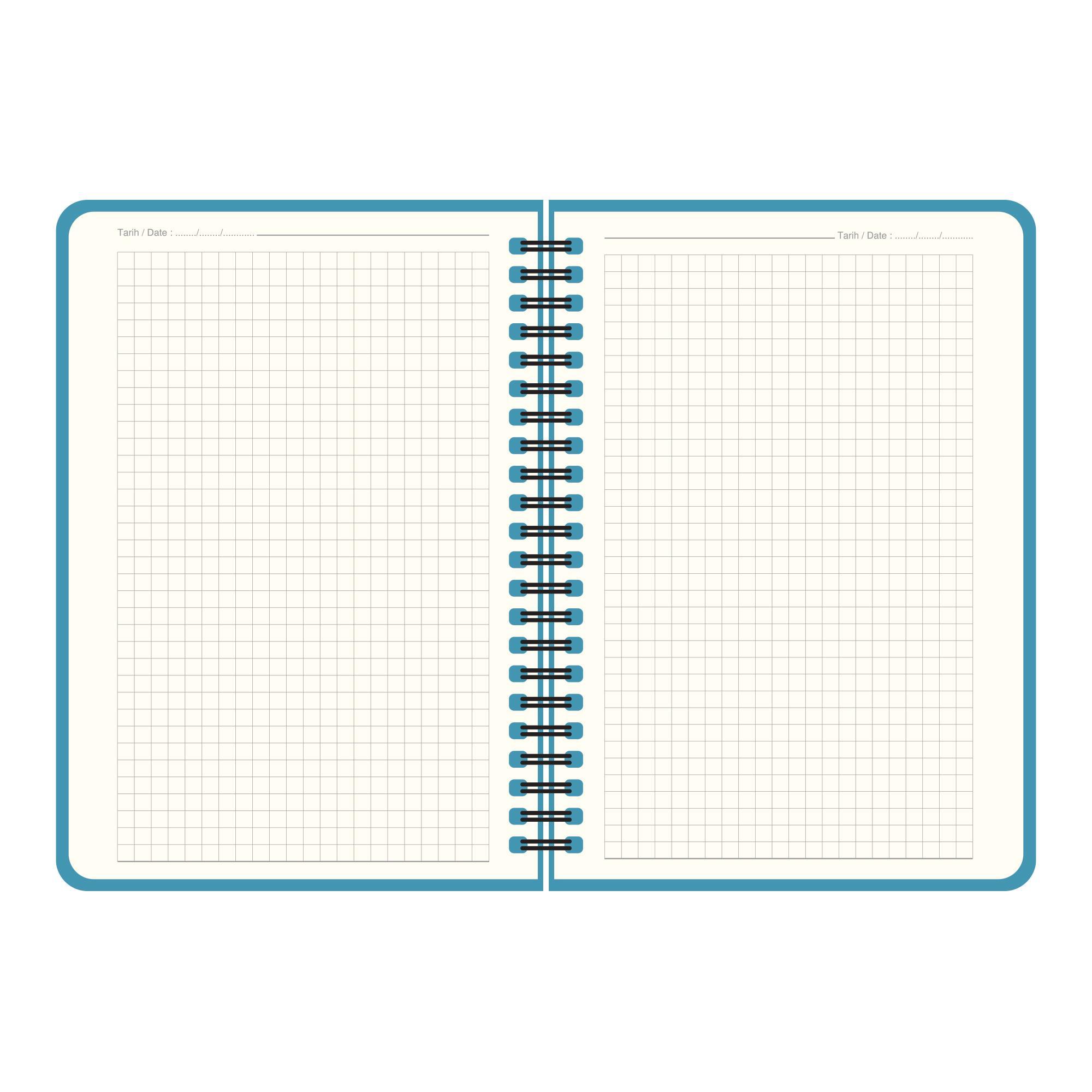 Keskin Color 17x24 Kareli Spiralli Premier Defter - Mavi